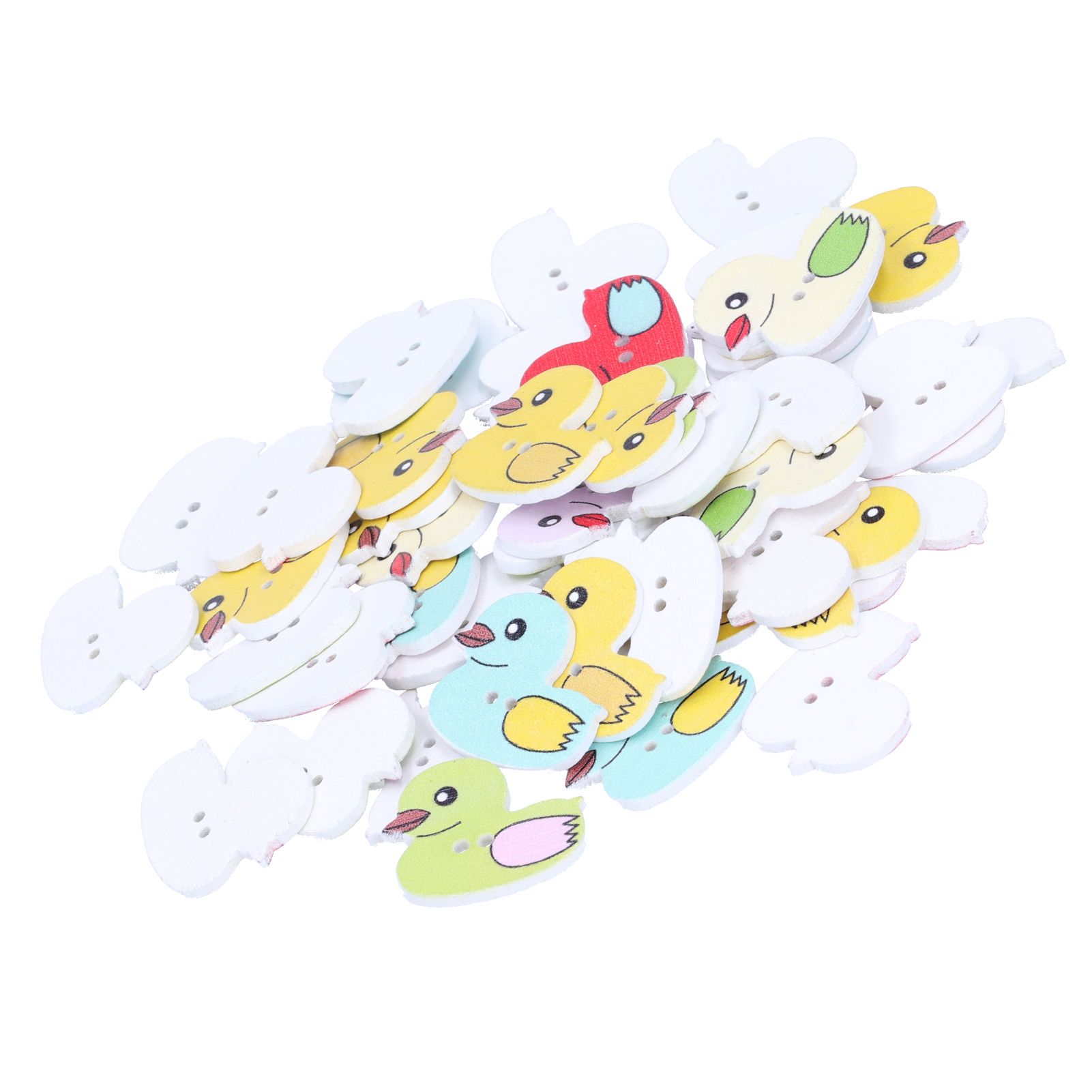 50Pcs DIY Wood Buttons Cute Cartoon Duck Pattern Buttons for DIY Crafts view 5