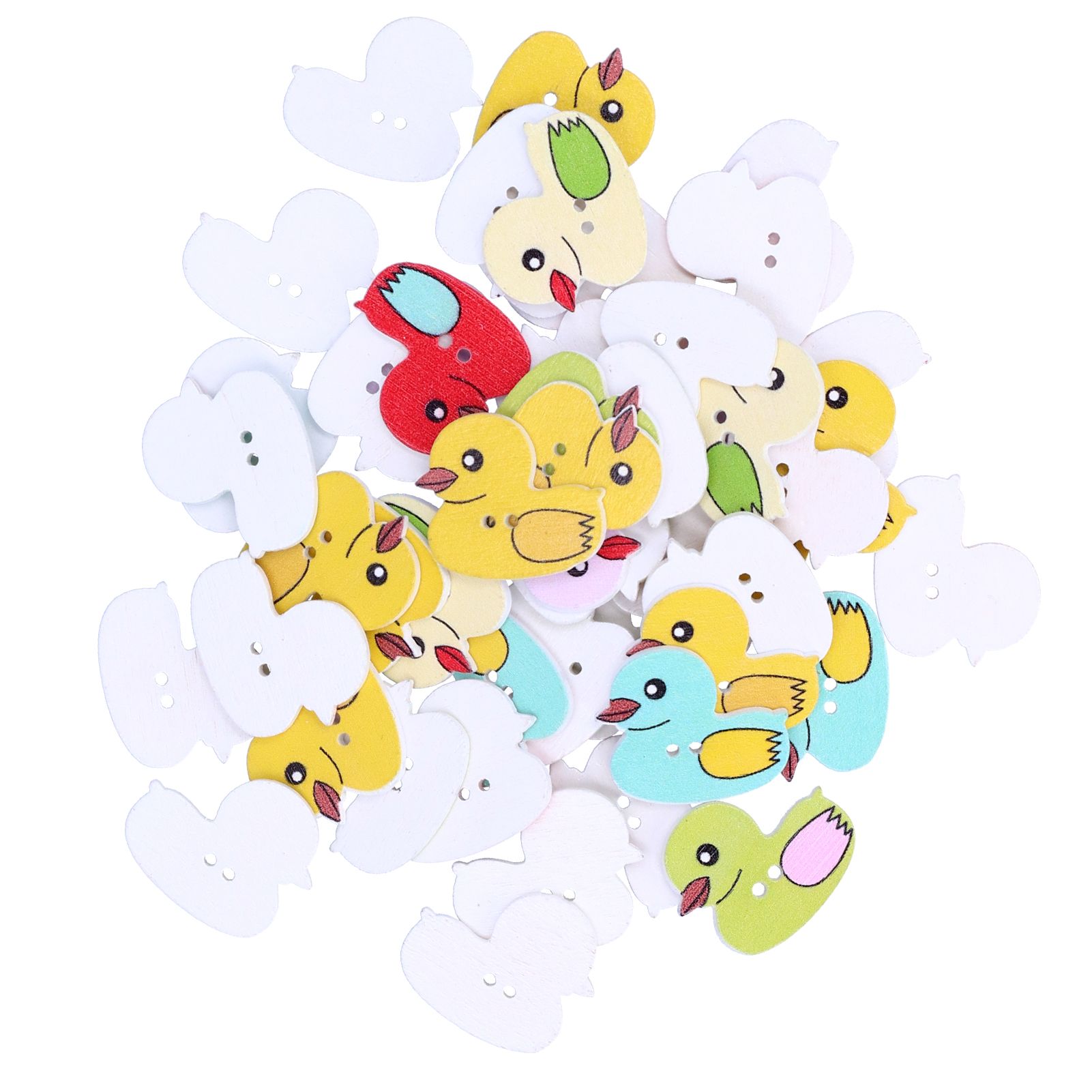 50Pcs DIY Wood Buttons Cute Cartoon Duck Pattern Buttons for DIY Crafts view 7