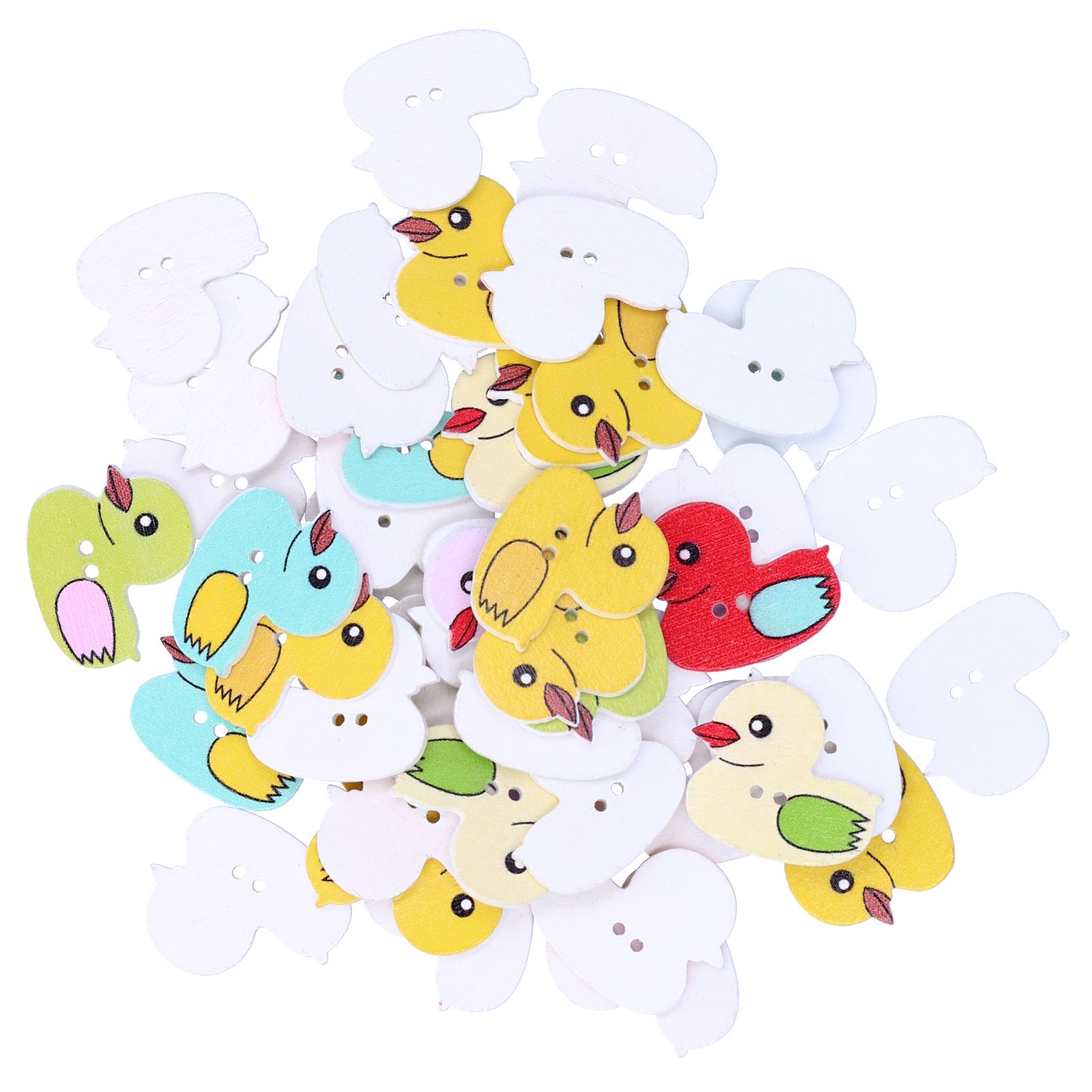 50Pcs DIY Wood Buttons Cute Cartoon Duck Pattern Buttons for DIY Crafts view 9