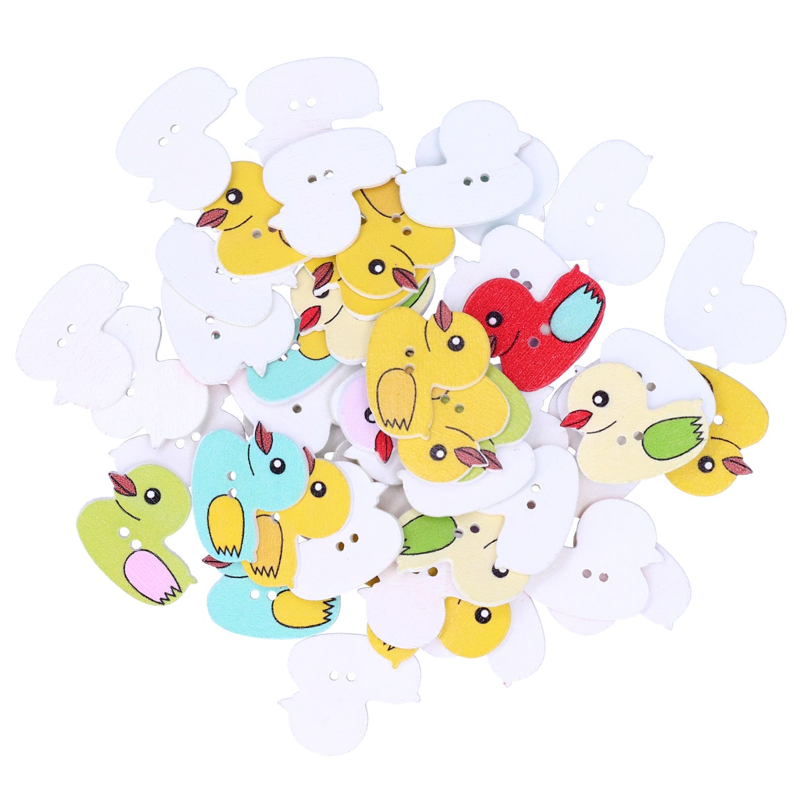 50Pcs DIY Wood Buttons Cute Cartoon Duck Pattern Buttons for DIY Crafts view 10