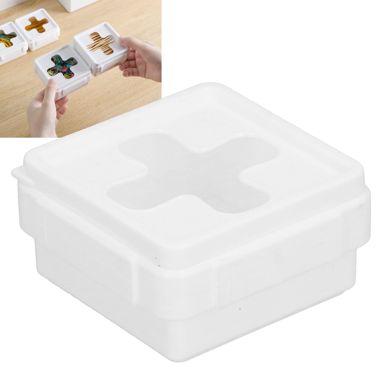 Small Square Storage Box Cross Mouth Desktop Organizer for Tissue Coin Small view 12