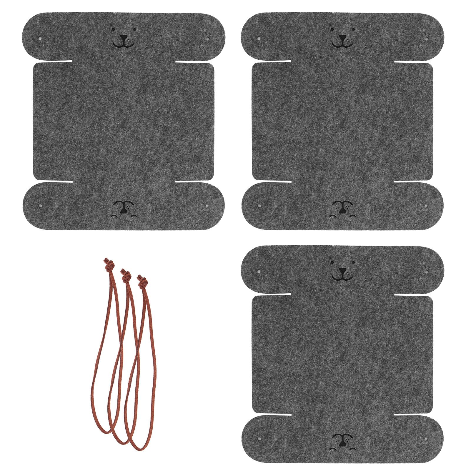 3Pcs/Set Storage Basket Felt Desktop Storage Box Folding Storage Organizer for — image 1