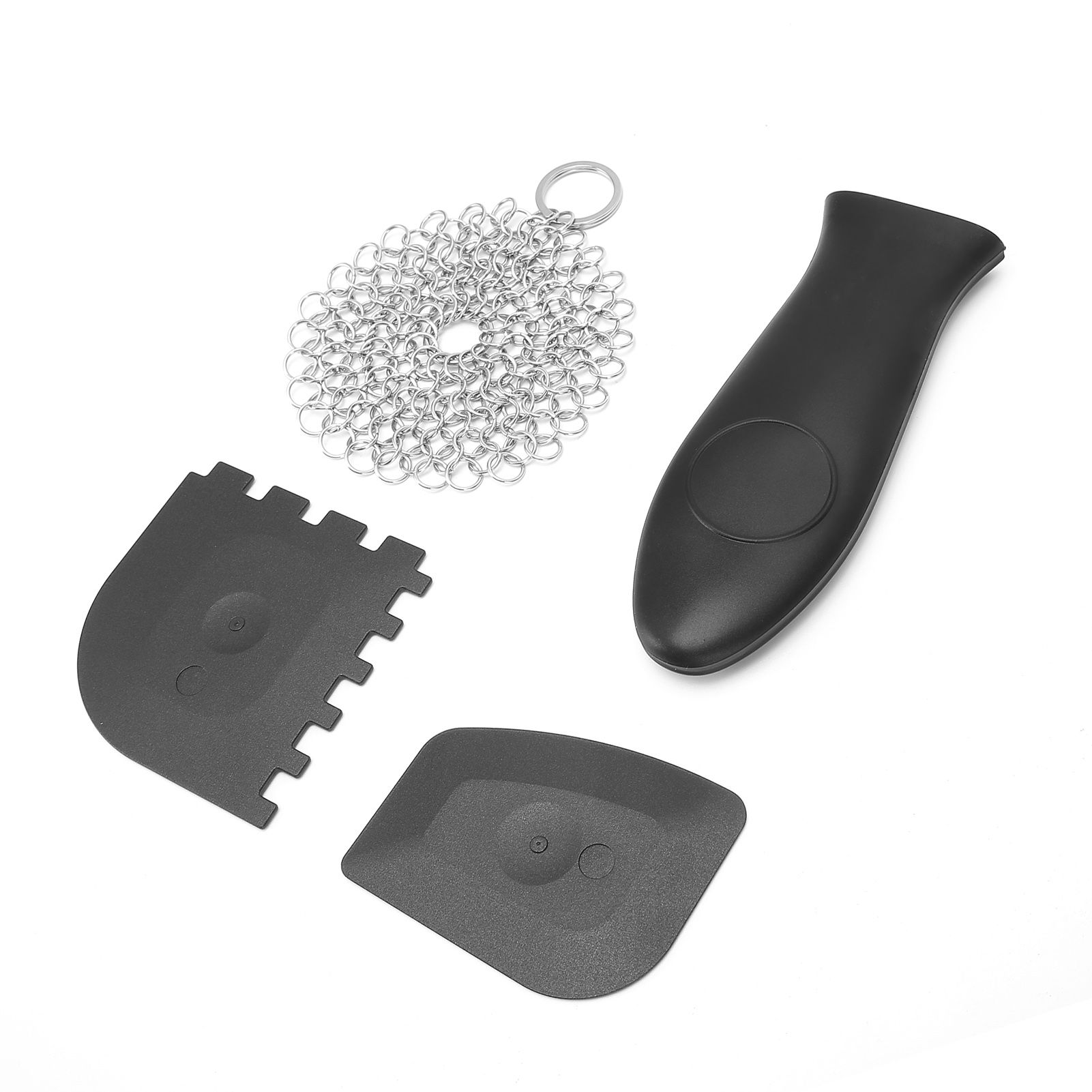 Stainless Steel Cast Iron Cleaner Scrubber Toothed Scraper Pot Handle Cover view 10