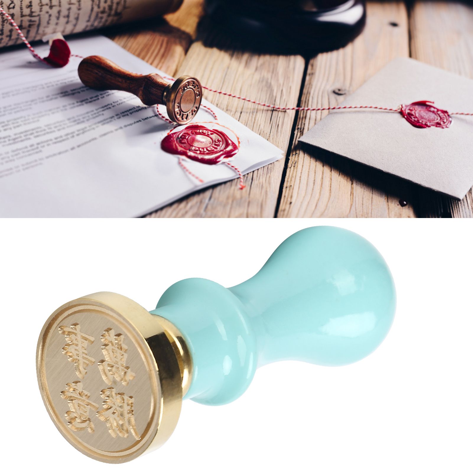 Mini Wax Seal Handle Vintage Envelope Invitation Card Sealed Stamp Handicrafts view 11