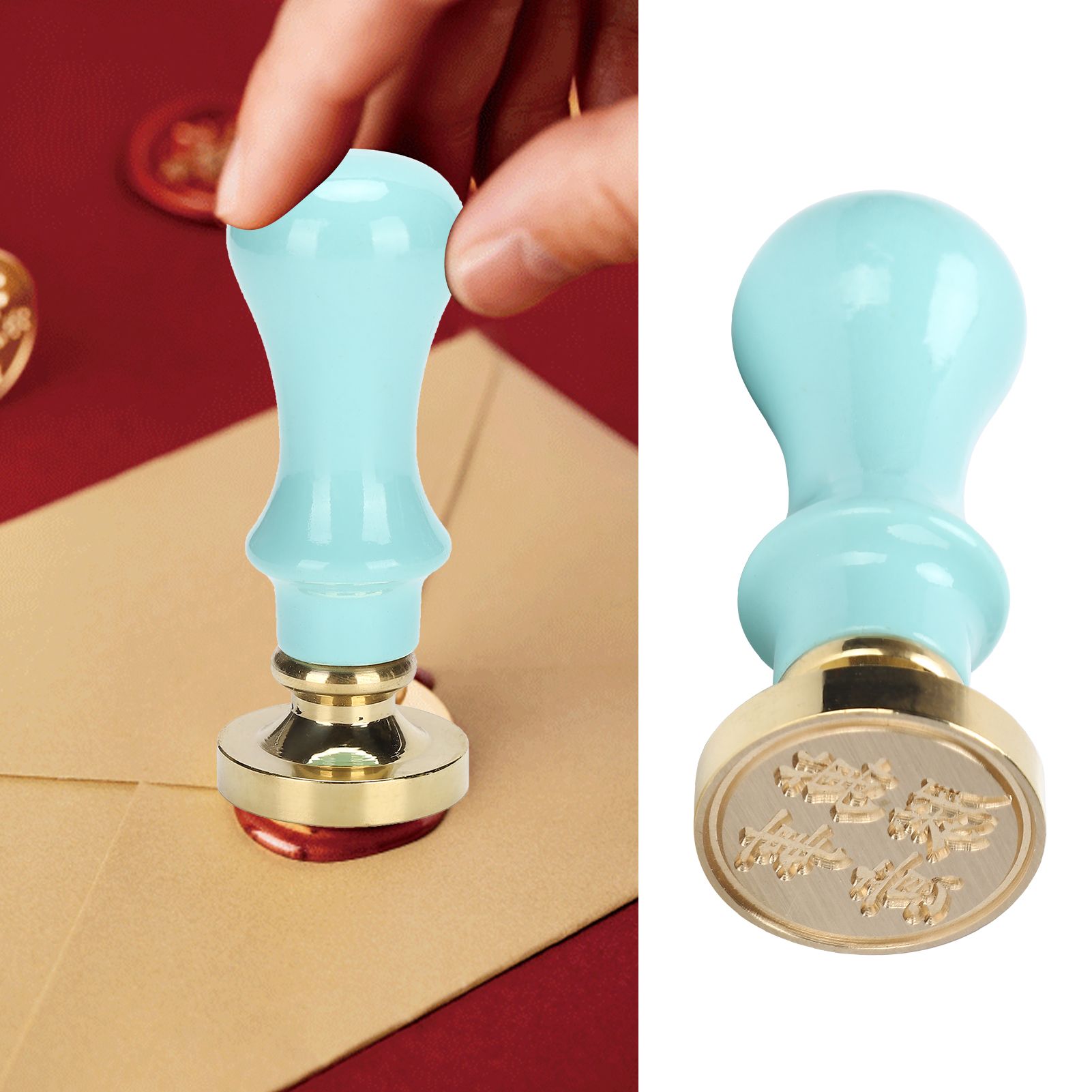 Mini Wax Seal Handle Vintage Envelope Invitation Card Sealed Stamp Handicrafts view 12