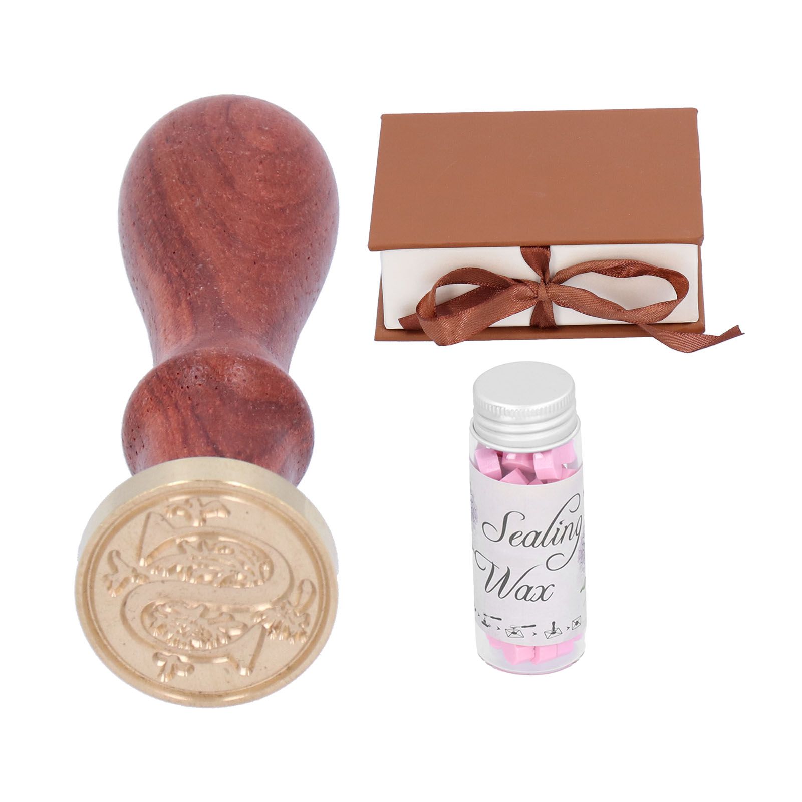 Wax Seal Stamp Handle Kit with Sealing Wax Gift Box Handicrafts Envelope view 2