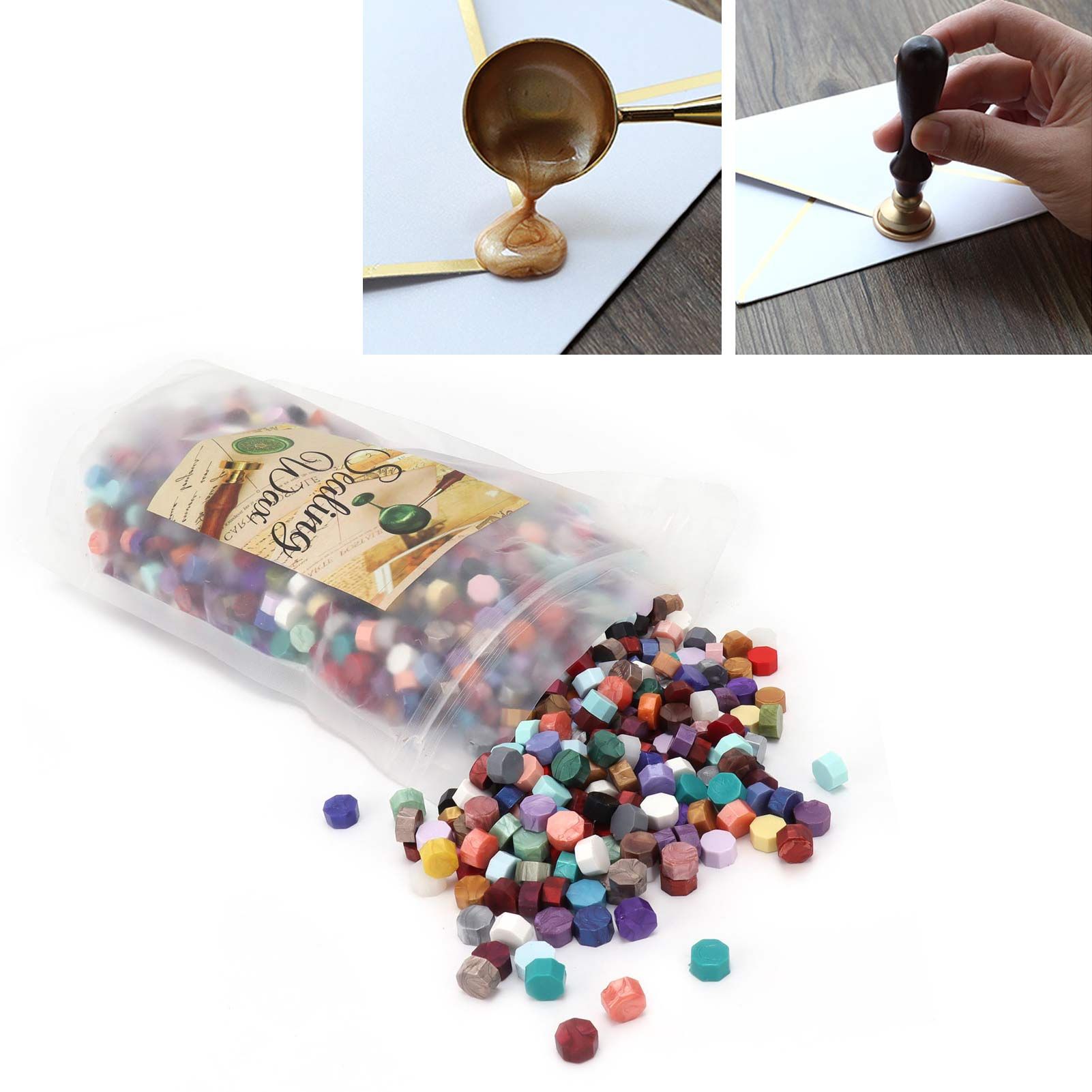 1450Pcs Seal Stamp Wax Colorful Octagonal Sealing Wax Beads for Envelopes view 12