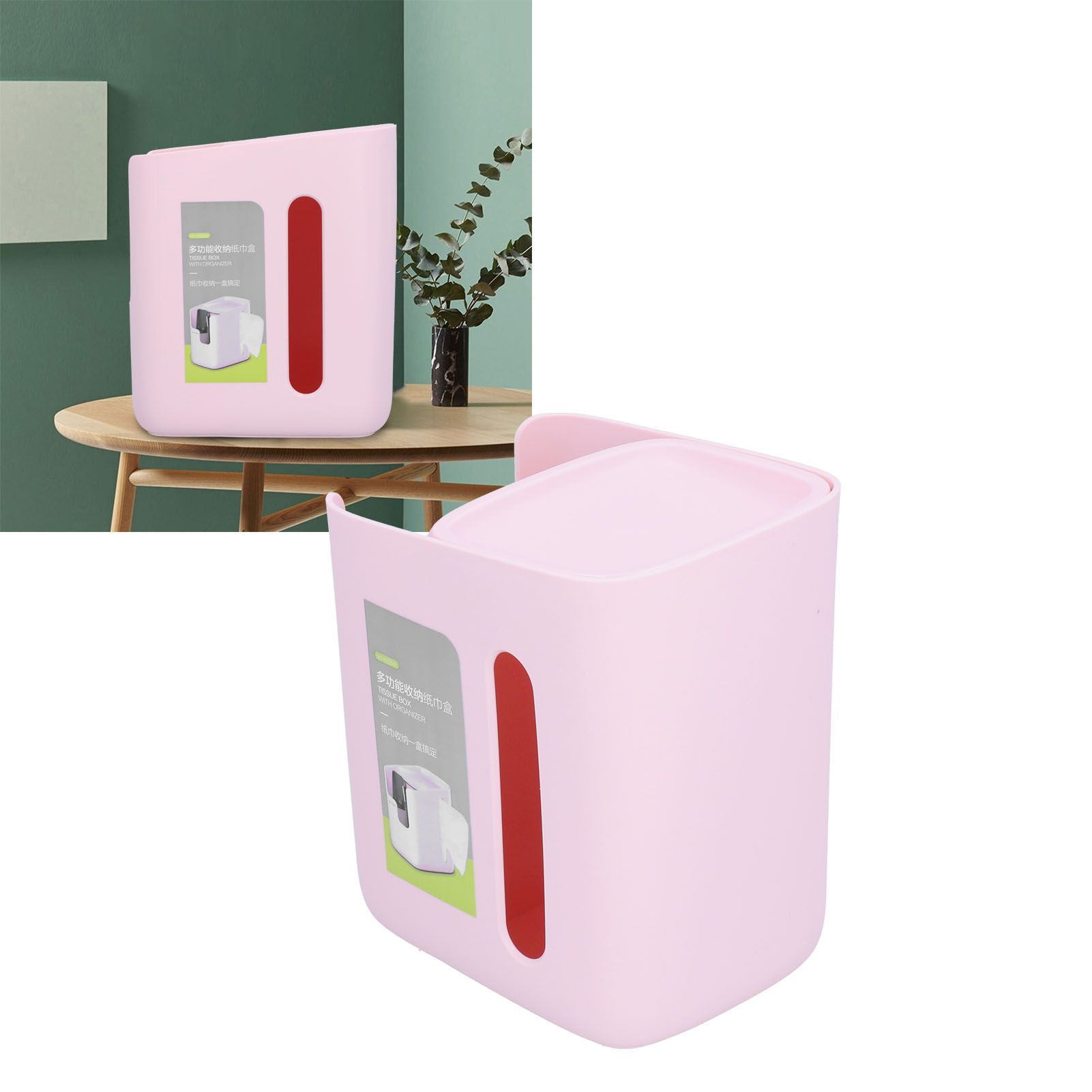 Multifunctional Storage Tissue Box Desktop Storage Box Pumping Box Pink for view 12