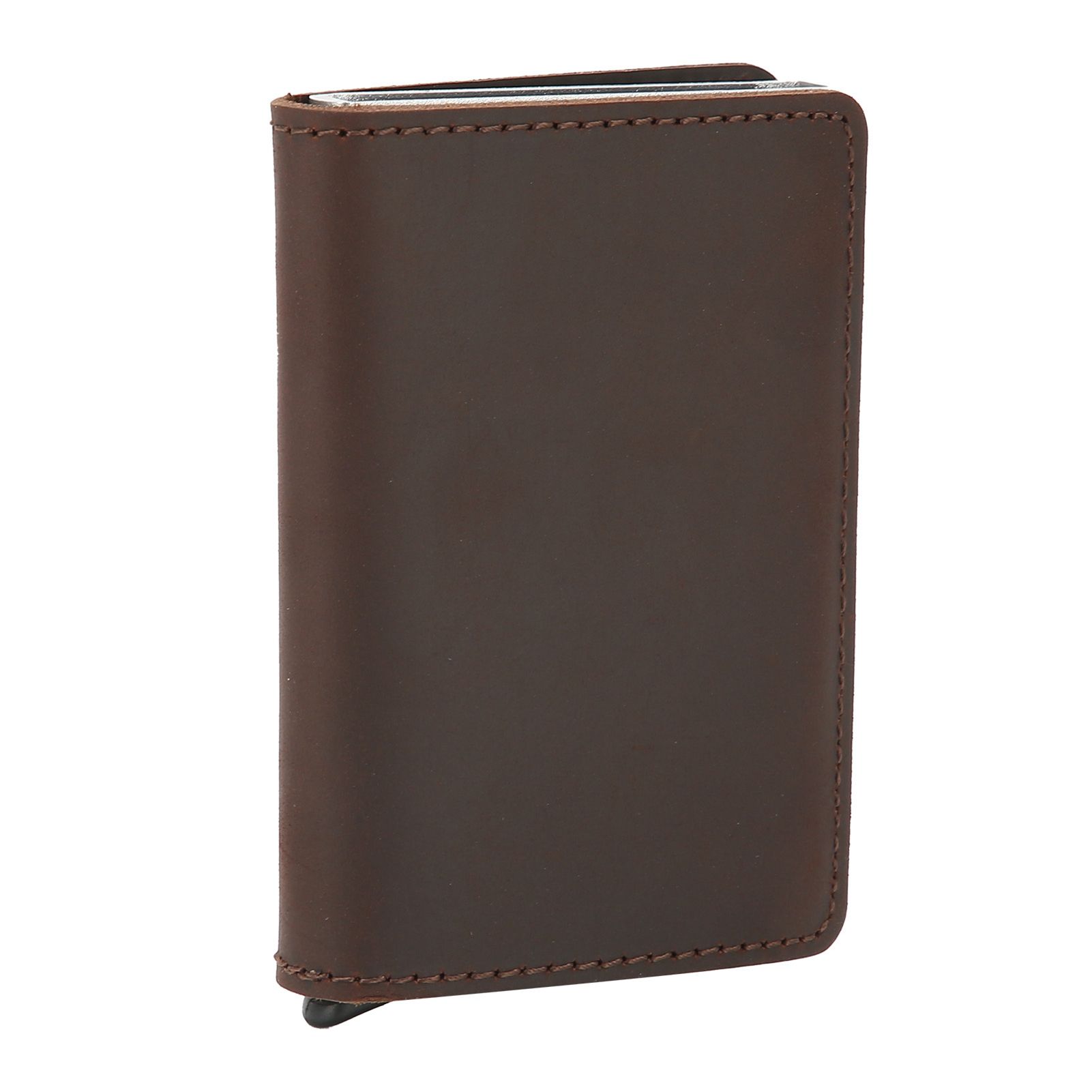 Fashion Slim Credit Card Holder Small Metal Wallet Money Clip Card Bag for Men view 3