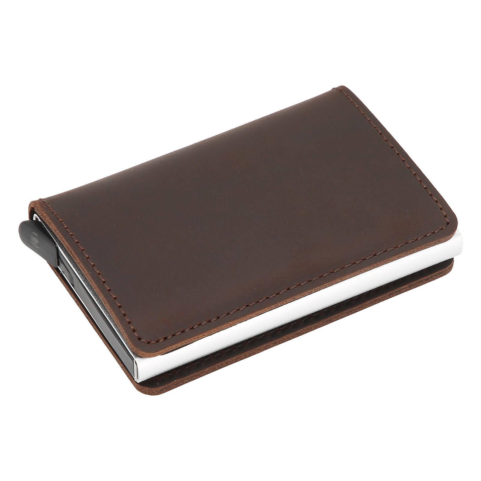 Fashion Slim Credit Card Holder Small Metal Wallet Money Clip Card Bag for Men view 5