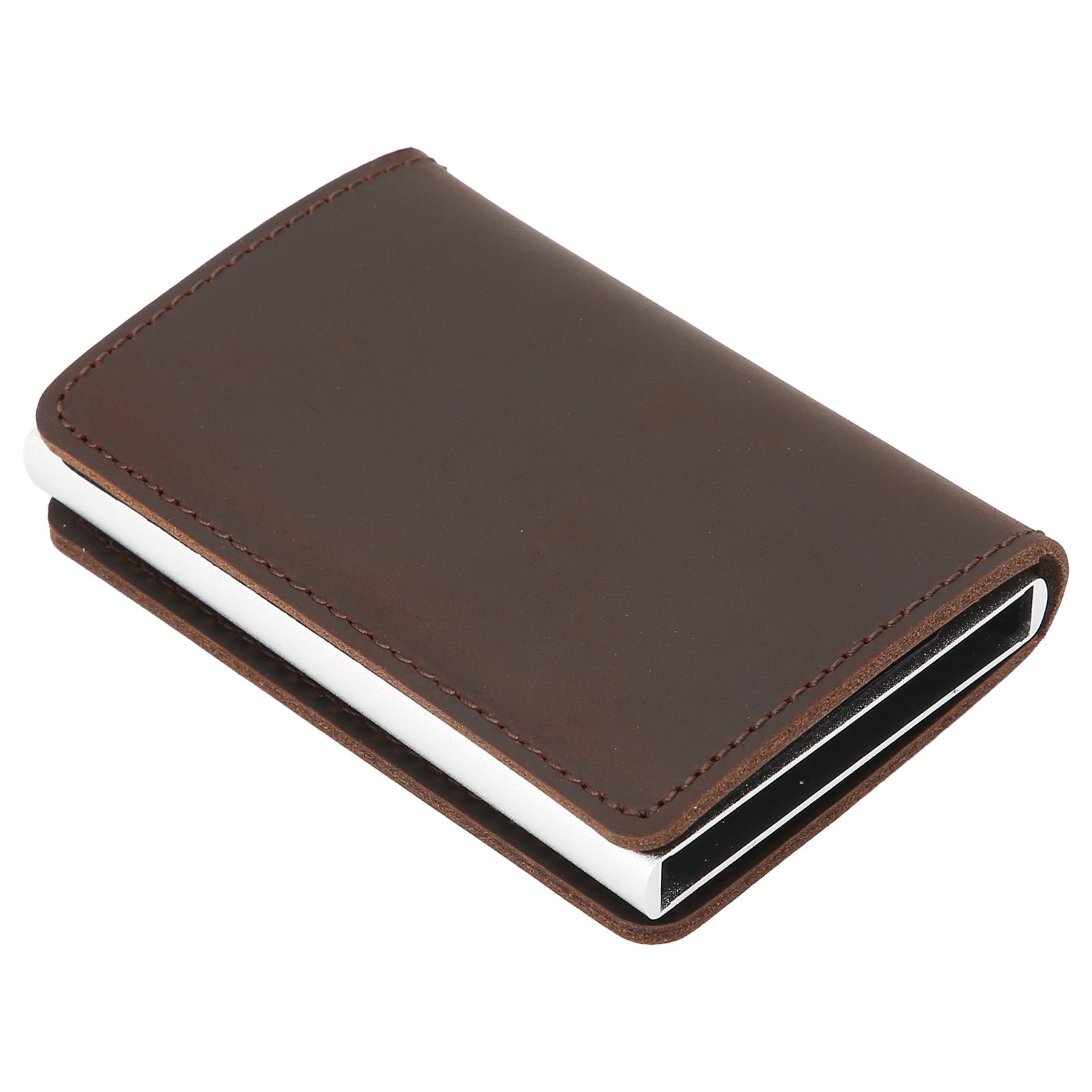 Fashion Slim Credit Card Holder Small Metal Wallet Money Clip Card Bag for Men view 6