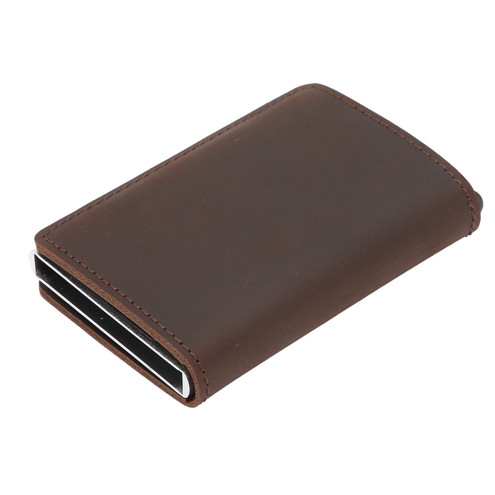 Fashion Slim Credit Card Holder Small Metal Wallet Money Clip Card Bag for Men view 8