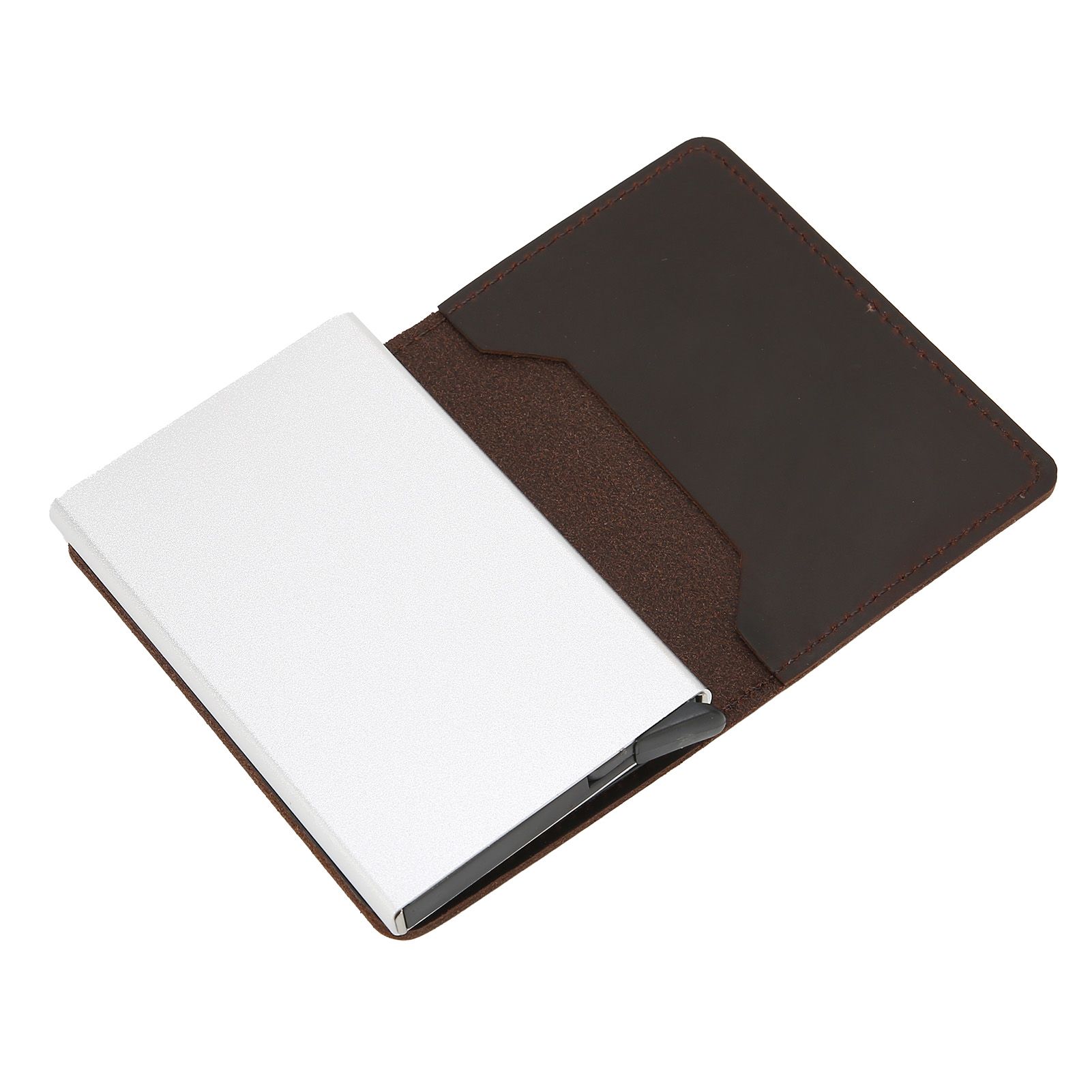 Fashion Slim Credit Card Holder Small Metal Wallet Money Clip Card Bag for Men view 9