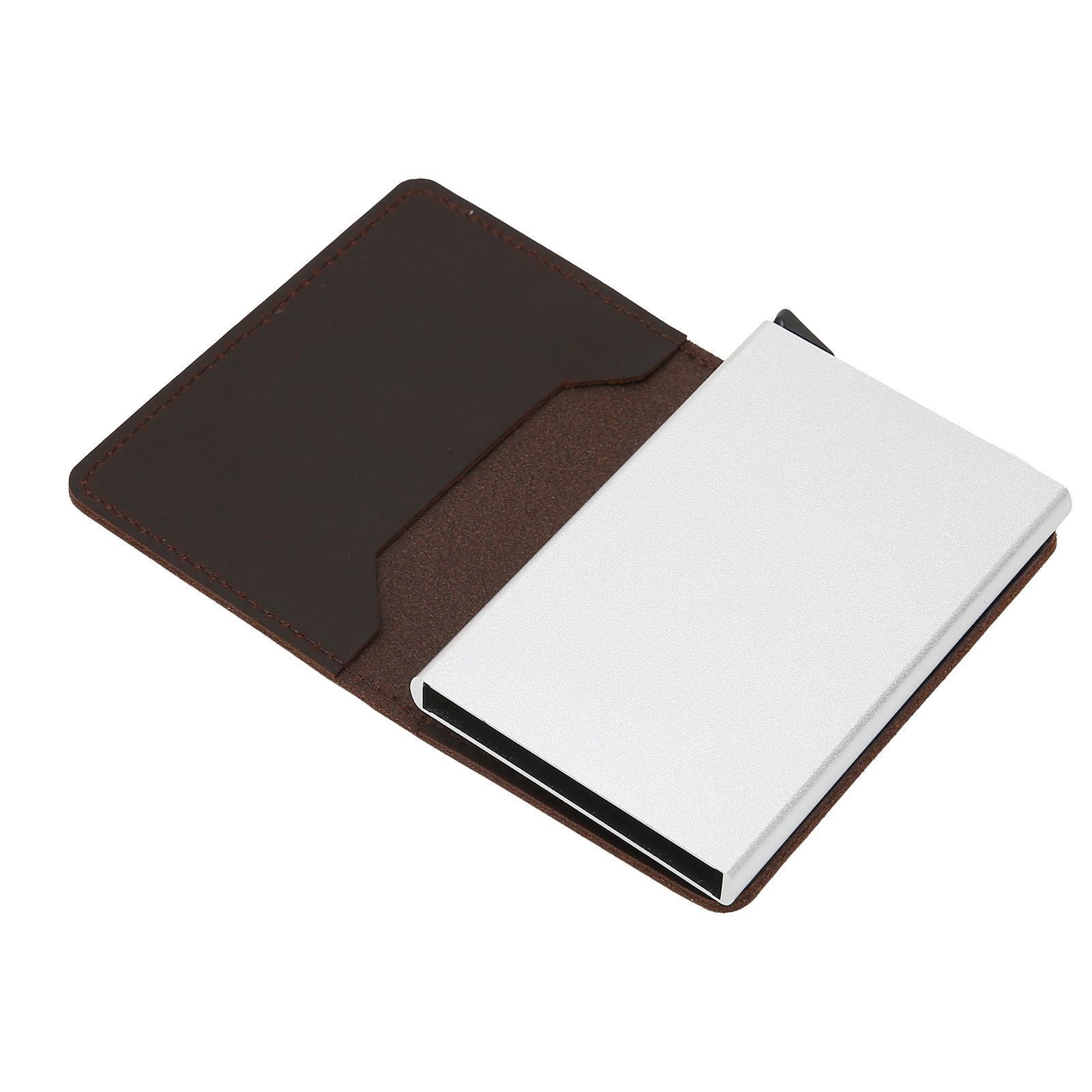 Fashion Slim Credit Card Holder Small Metal Wallet Money Clip Card Bag for Men view 10