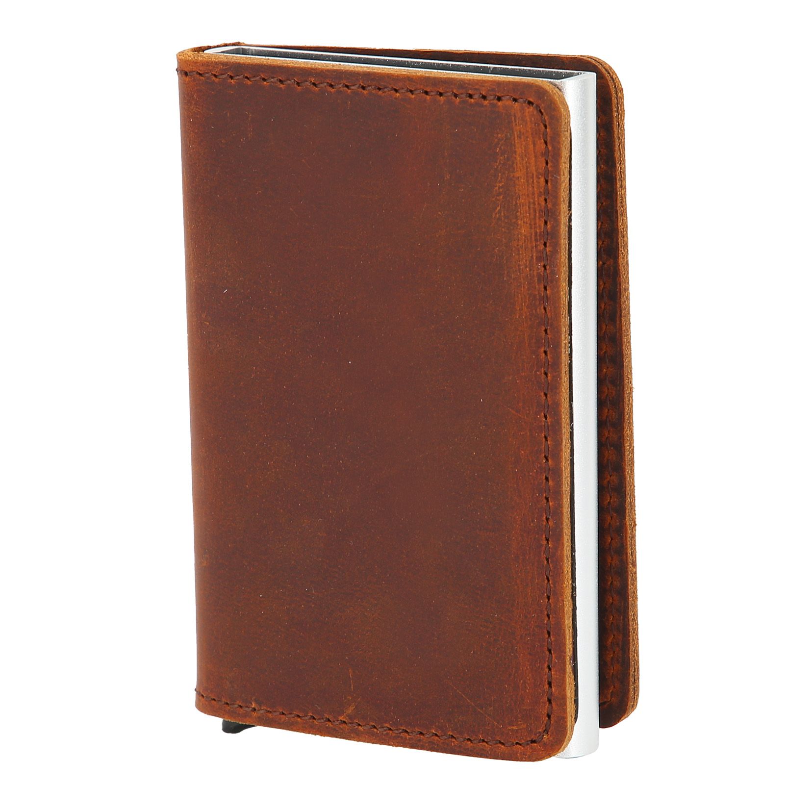 Fashion Slim Credit Card Holder Small Metal Wallet Money Clip Card Bag for Men view 4