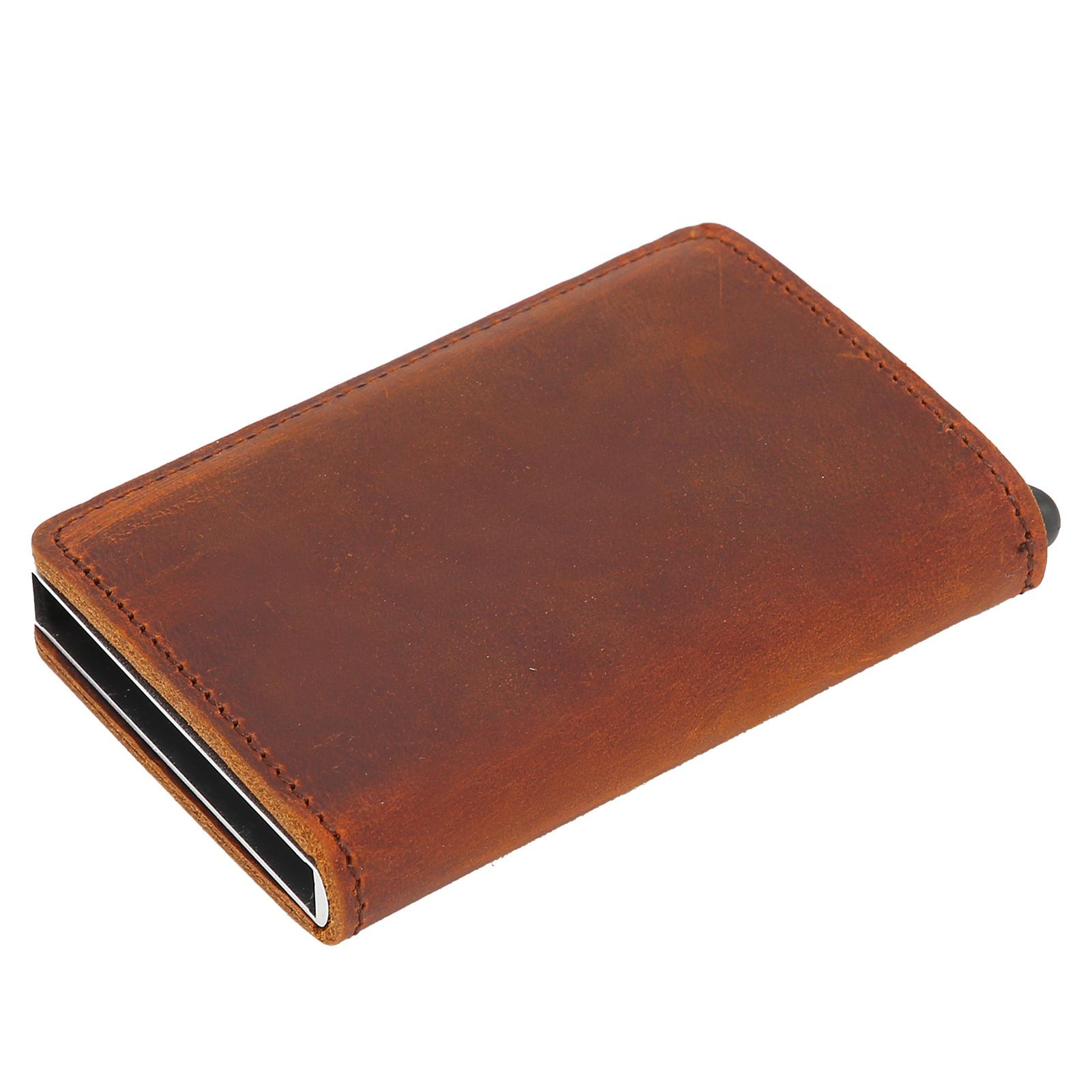 Fashion Slim Credit Card Holder Small Metal Wallet Money Clip Card Bag for Men view 8