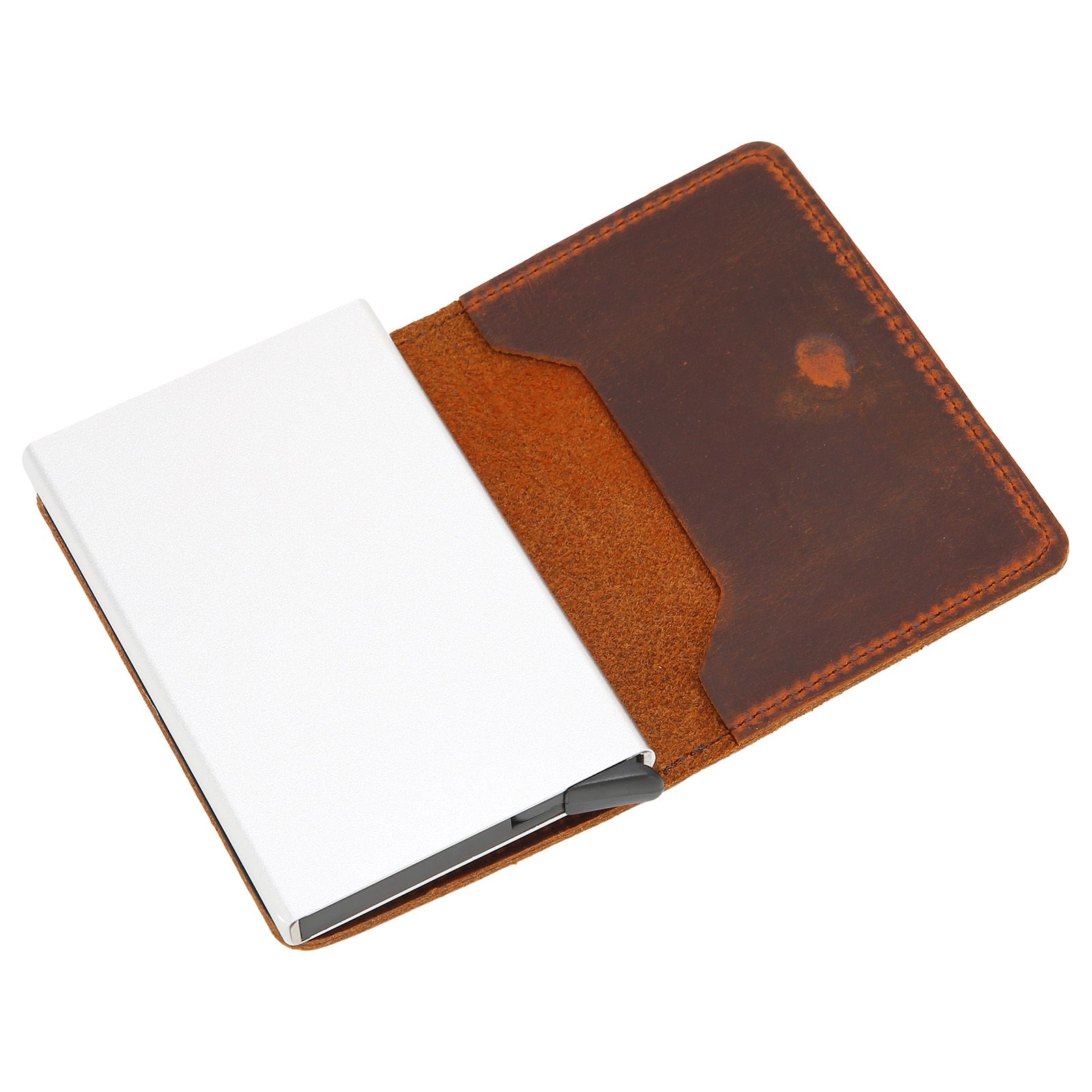 Fashion Slim Credit Card Holder Small Metal Wallet Money Clip Card Bag for Men view 9