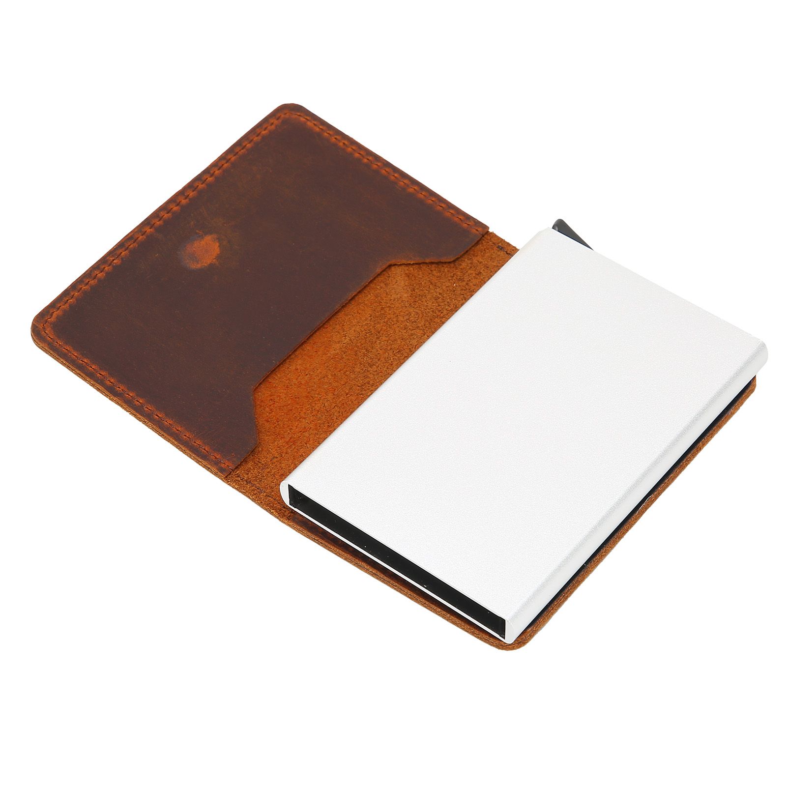 Fashion Slim Credit Card Holder Small Metal Wallet Money Clip Card Bag for Men view 10