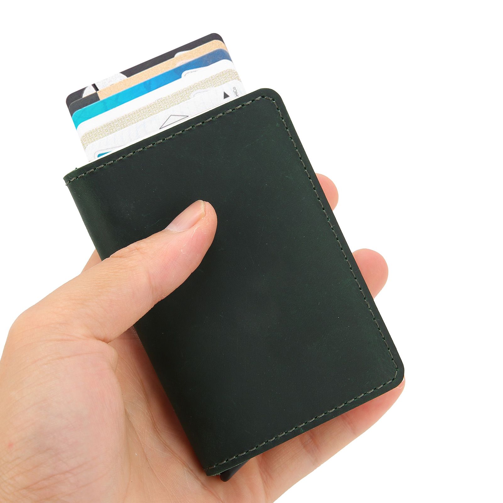 Fashion Slim Credit Card Holder Small Metal Wallet Money Clip Card Bag for Men view 12