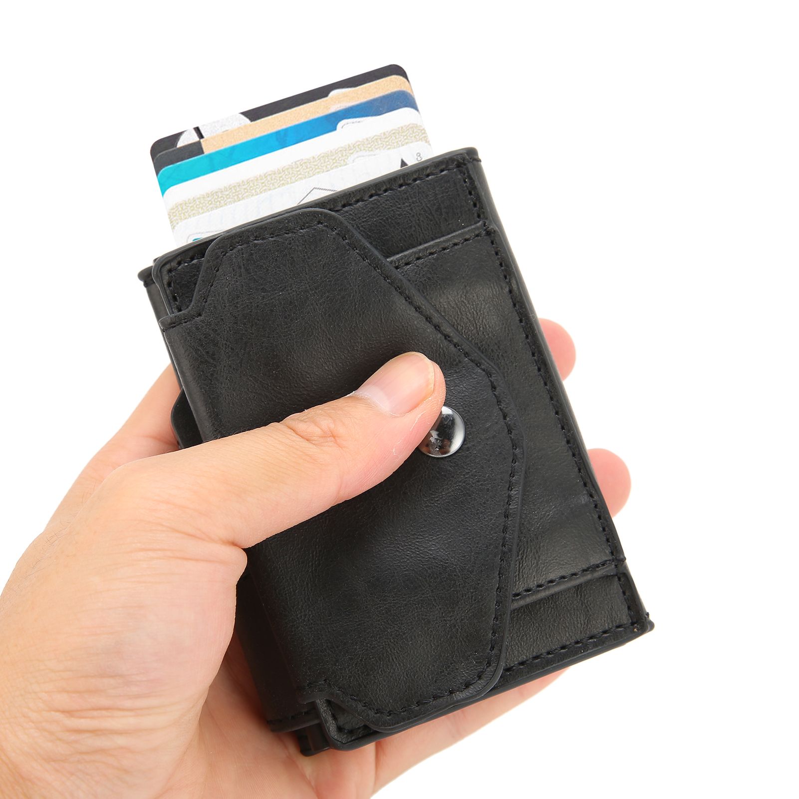 Auto Credit Card Holder Anti Theft Men Wallet Credit ID Cards Case Bag for view 12