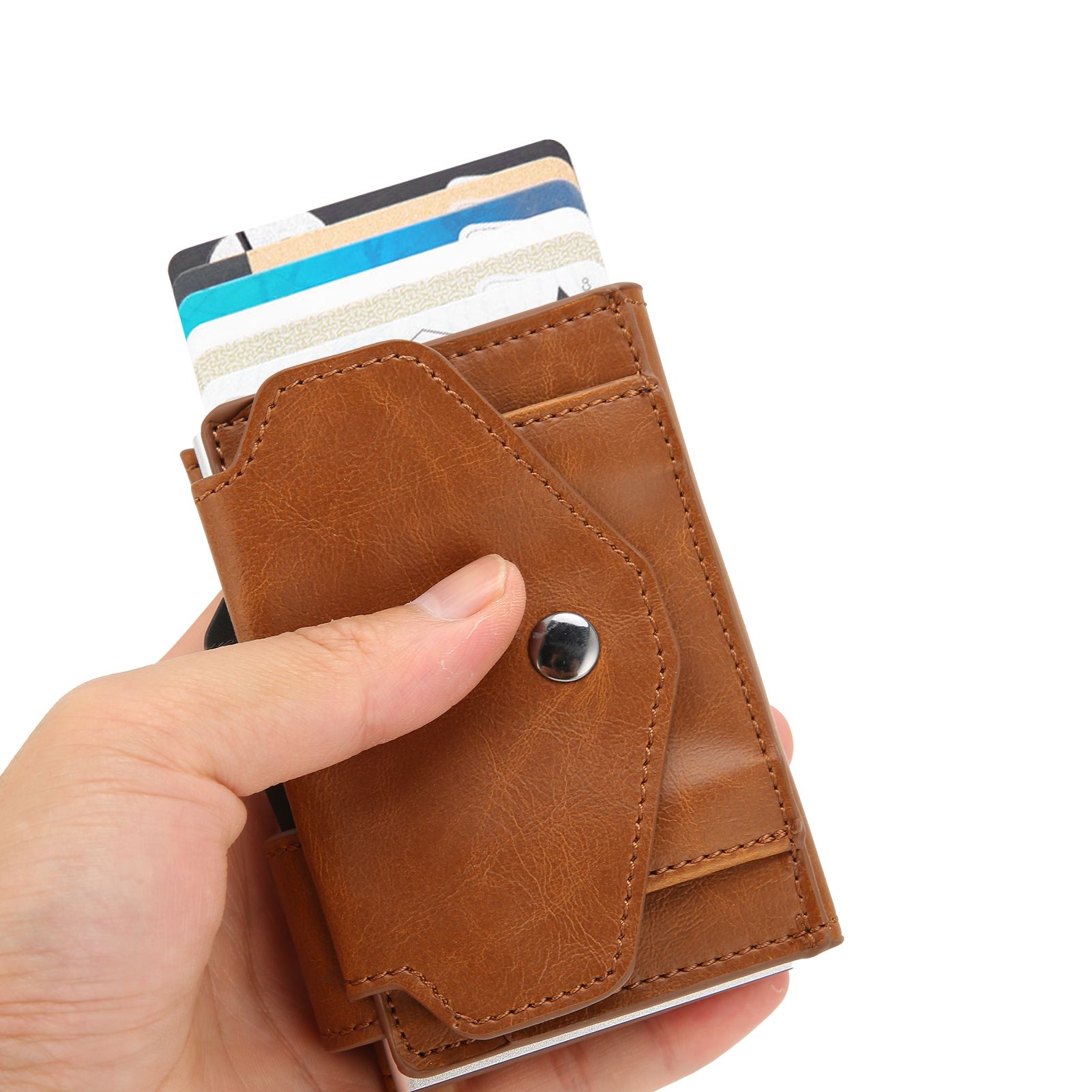 Auto Credit Card Holder Anti Theft Men Wallet Credit ID Cards Case Bag for view 12
