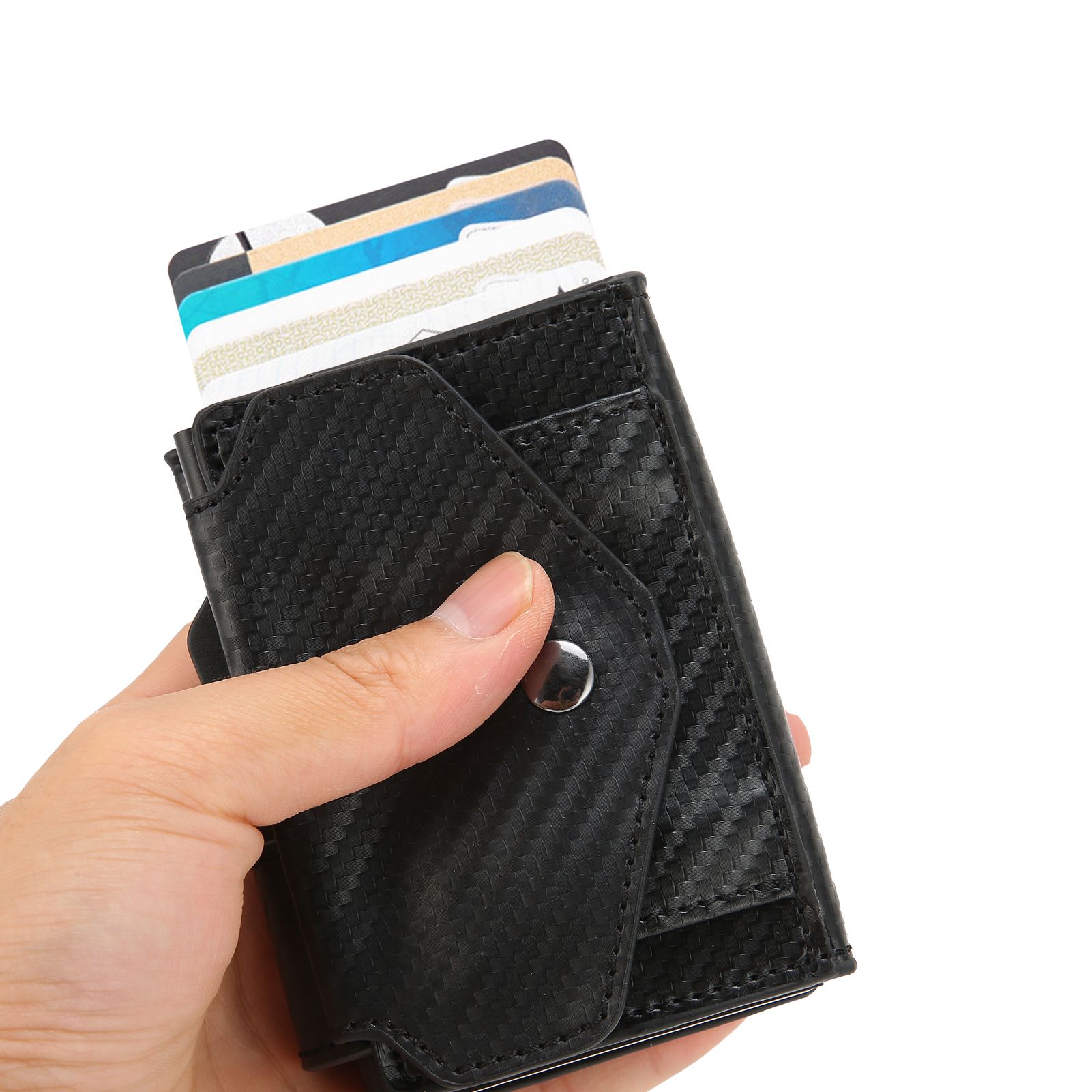 Auto Credit Card Holder Anti Theft Men Wallet Credit ID Cards Case Bag for view 12