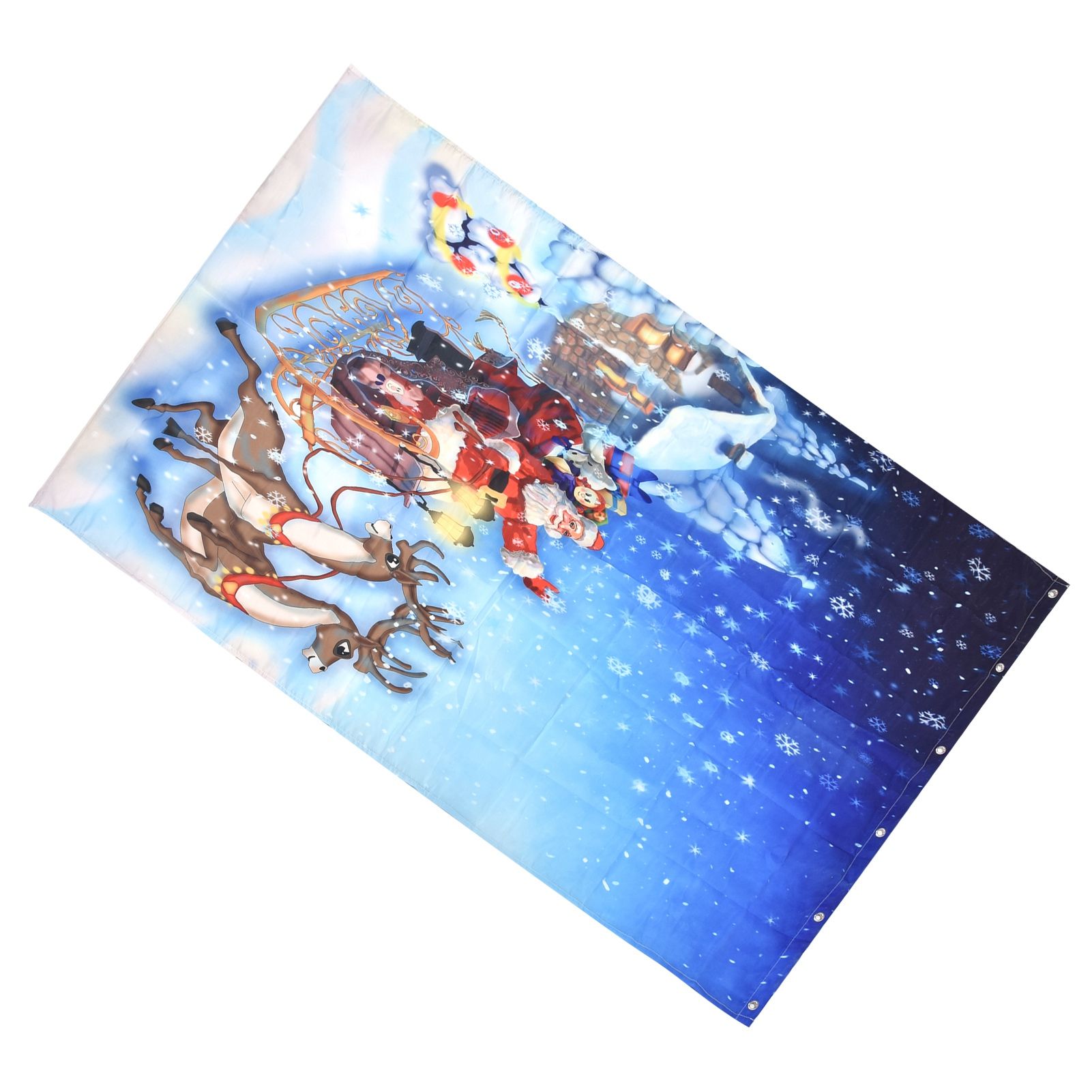 Partition Curtain Free Punching Christmas Pattern Bath Bathroom Shower Curtain view 4