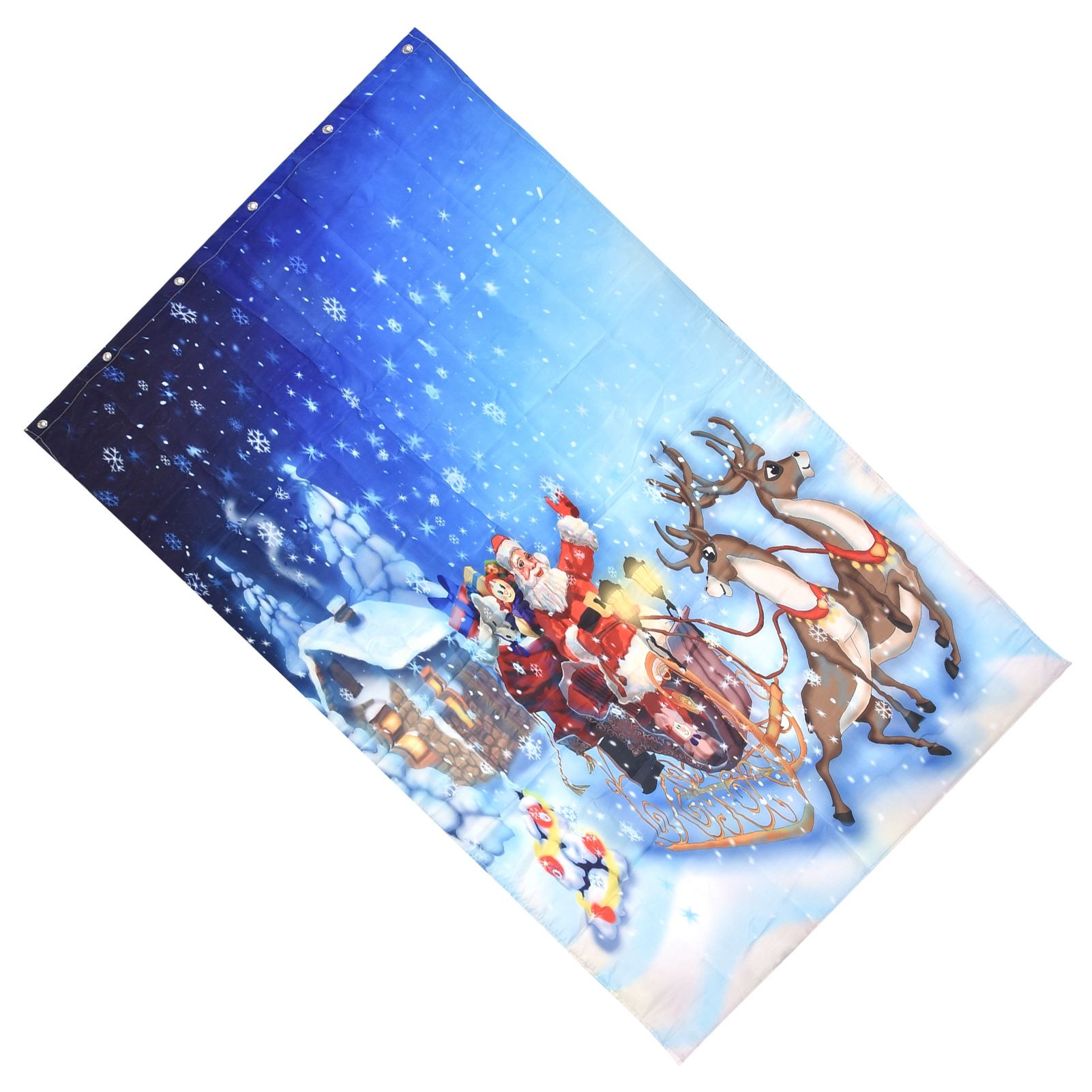 Partition Curtain Free Punching Christmas Pattern Bath Bathroom Shower Curtain view 6