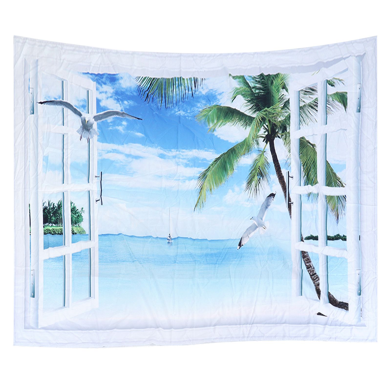Tapestry 6.6x4.9ft Polyester Fiber Material Beach Landscape Pattern Wall view 2