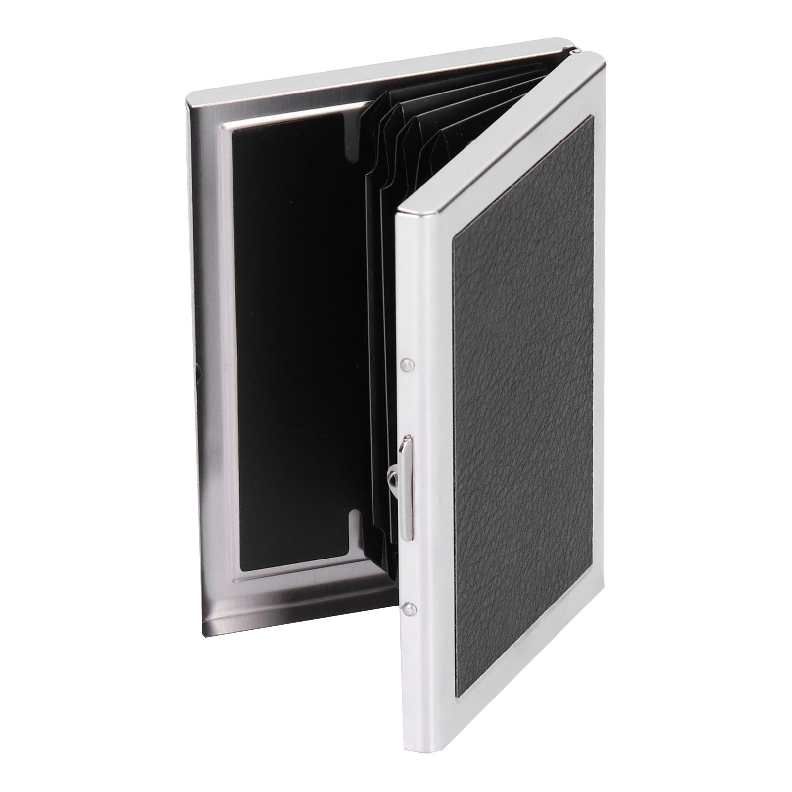 Card Case 6 Card Slots Antimagnetic Stainless Steel Concealed Button Design view 4