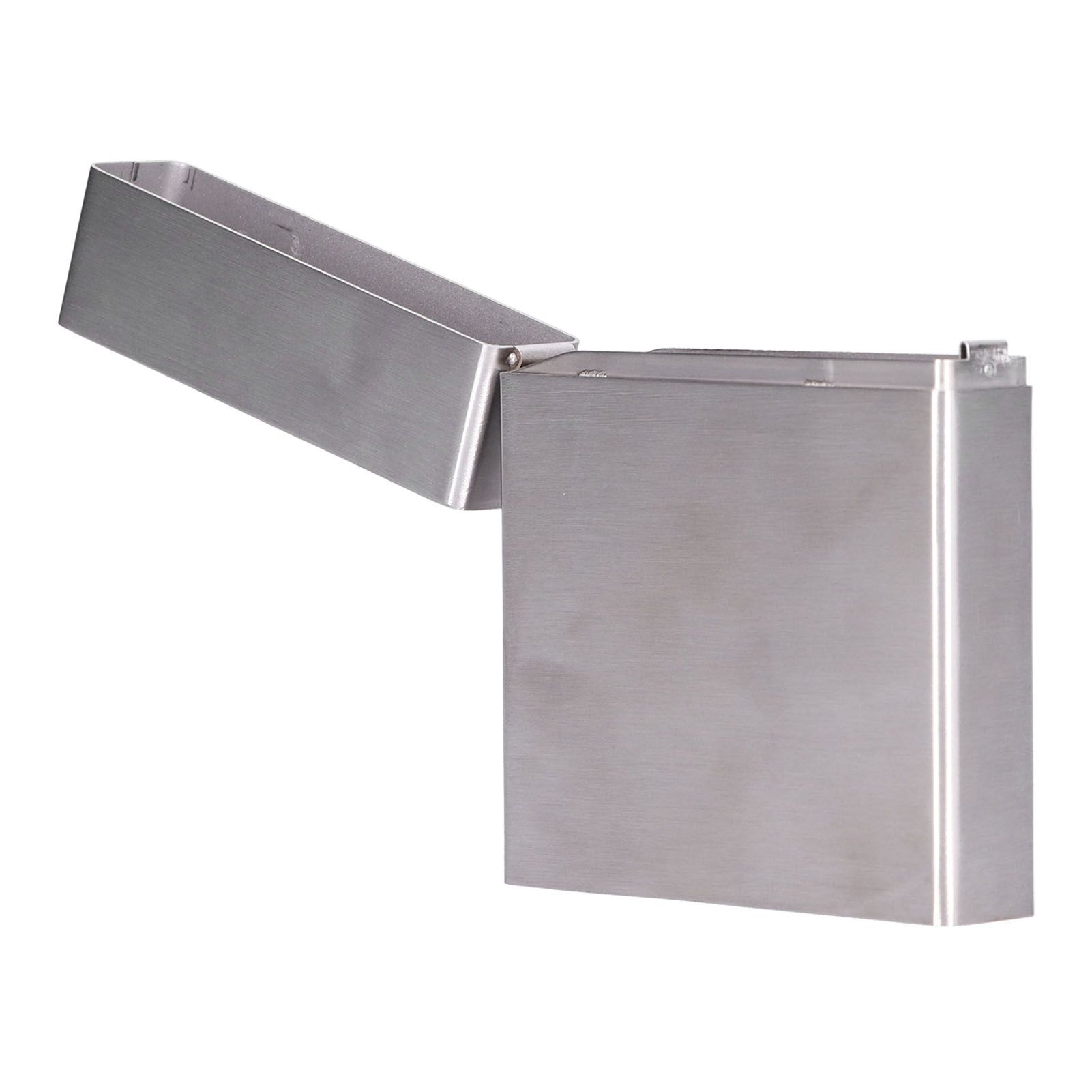 Cigarette Case Portable Brushed Stainless Steel Flip Type Cigarette Storage view 3