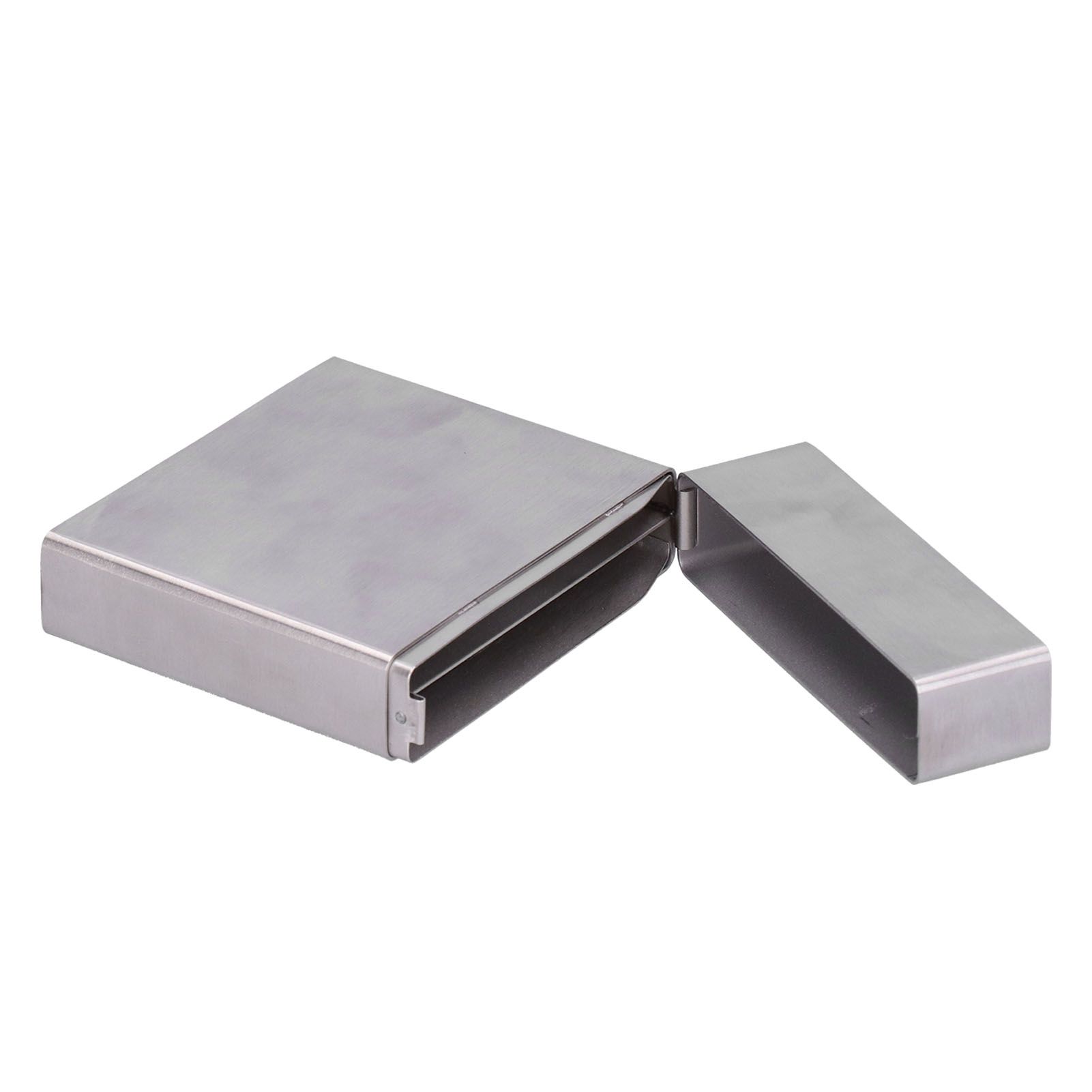 Cigarette Case Portable Brushed Stainless Steel Flip Type Cigarette Storage view 4