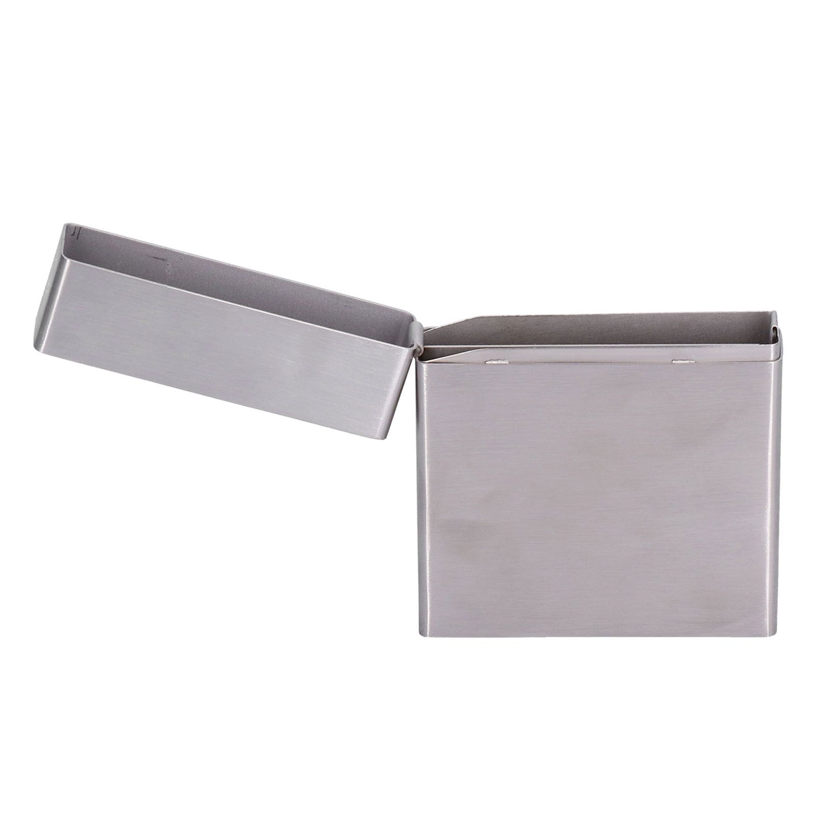 Cigarette Case Portable Brushed Stainless Steel Flip Type Cigarette Storage view 7