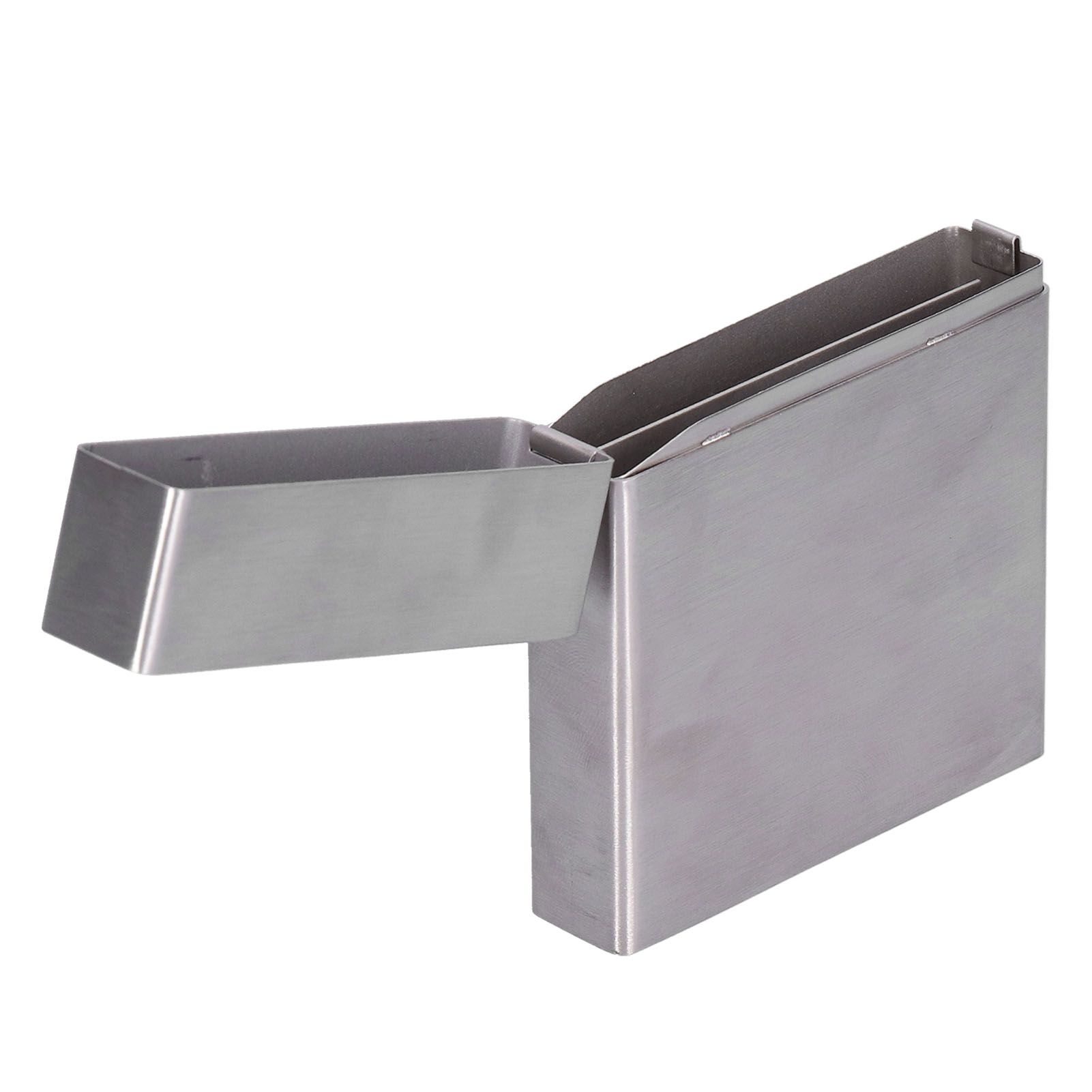 Cigarette Case Portable Brushed Stainless Steel Flip Type Cigarette Storage view 8