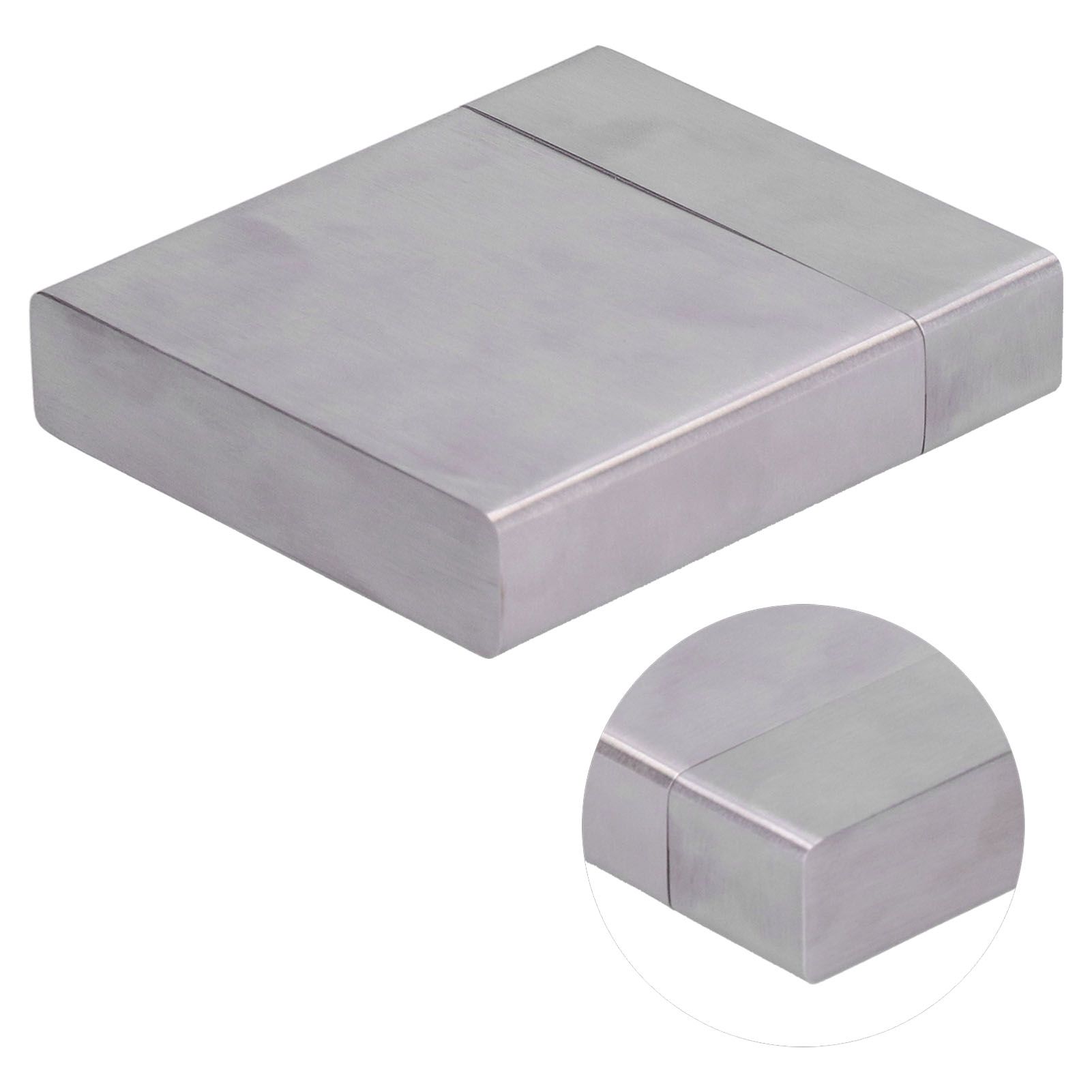 Cigarette Case Portable Brushed Stainless Steel Flip Type Cigarette Storage view 12
