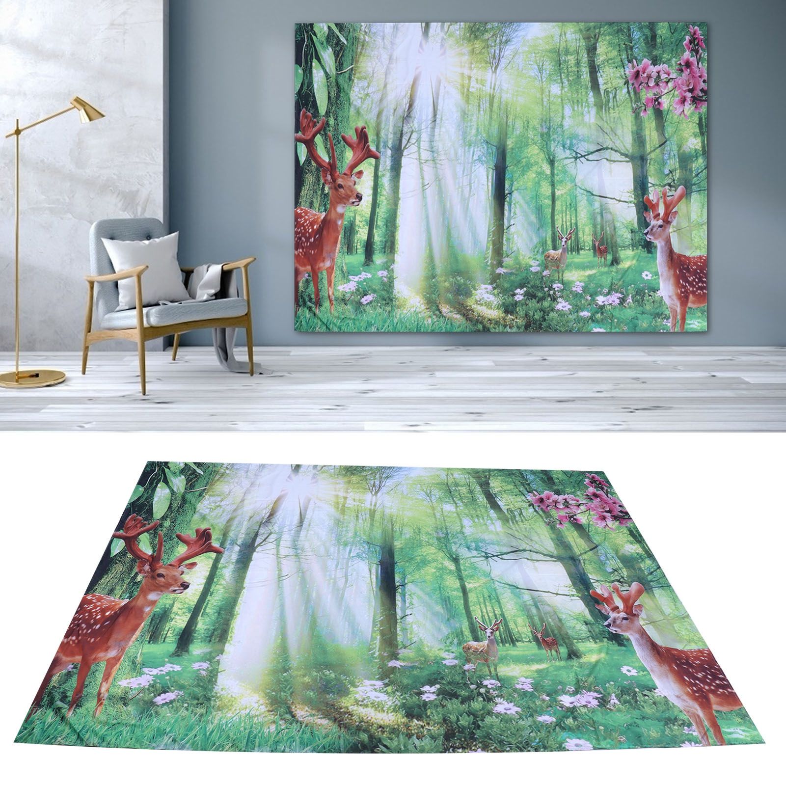 Tapestry Deer Tree Pattern Background Wall Decoration Tapestry Decoration view 11
