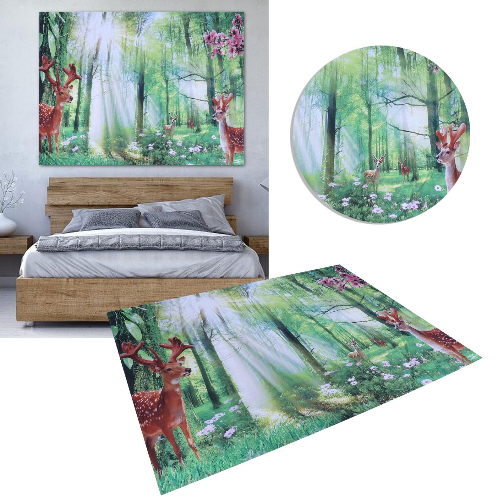 Tapestry Deer Tree Pattern Background Wall Decoration Tapestry Decoration view 12