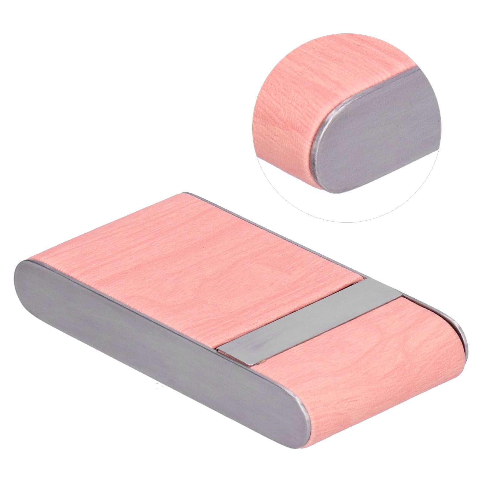 Cigarette Case Portable Women's Wood Grain Stripe Cigarette Storage Case for view 4