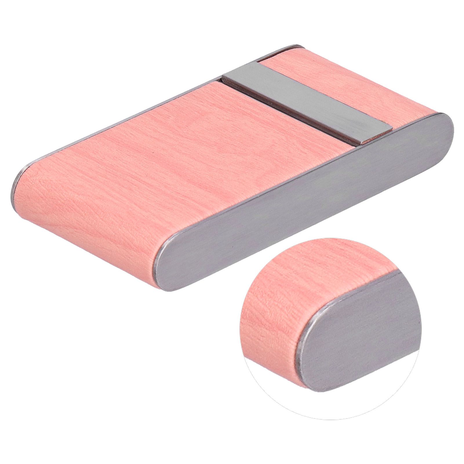 Cigarette Case Portable Women's Wood Grain Stripe Cigarette Storage Case for view 5