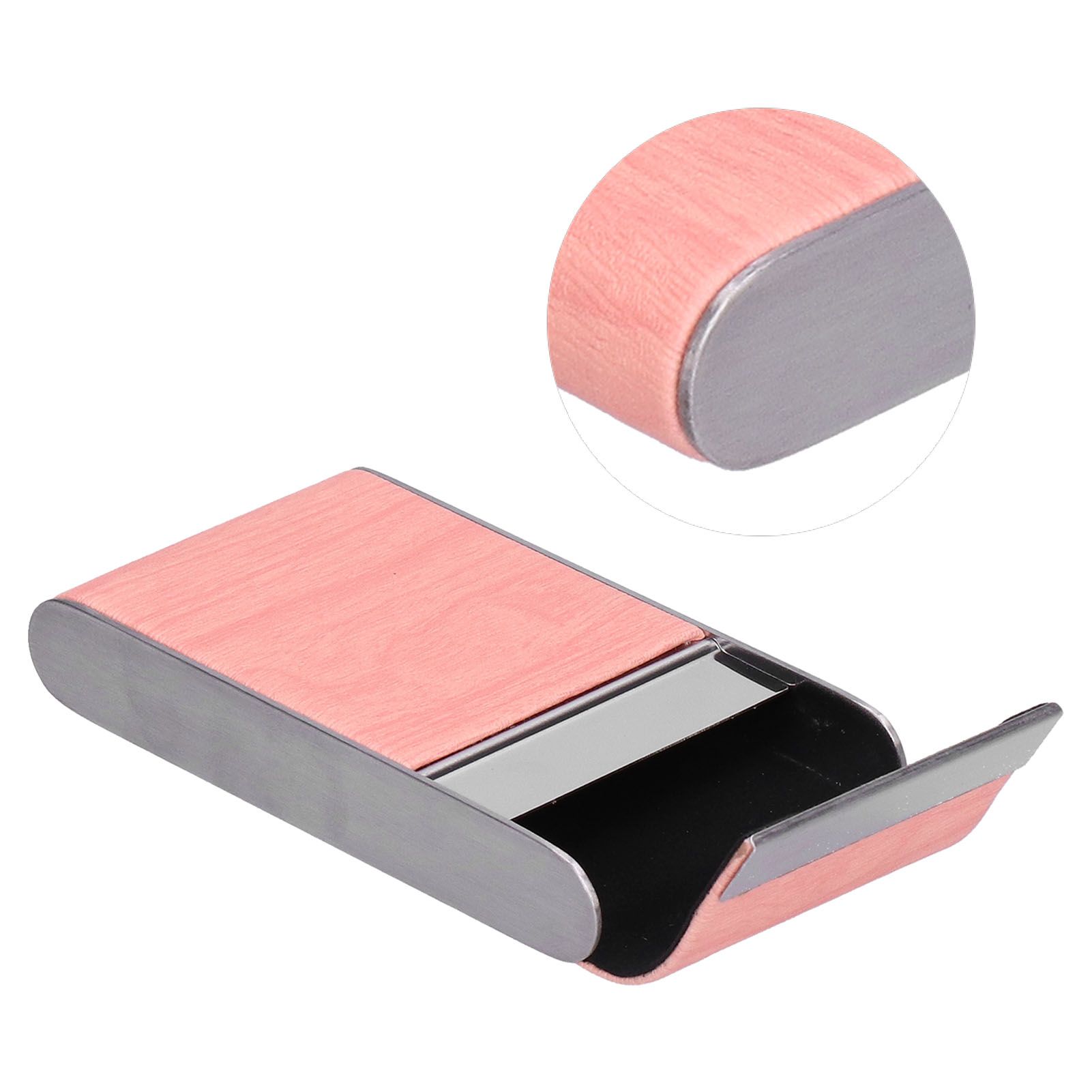 Cigarette Case Portable Women's Wood Grain Stripe Cigarette Storage Case for view 7