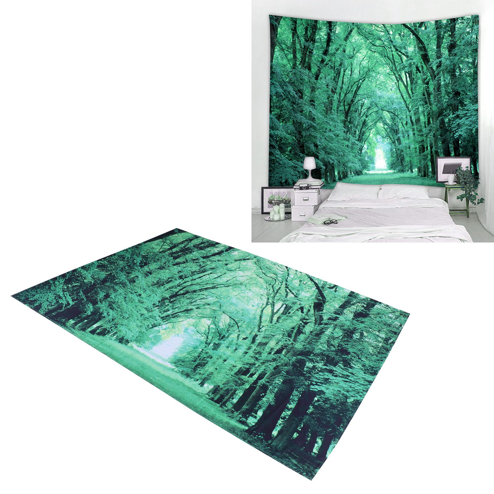 Forest Printing Tapestry Rectangular Wall Hanging Living Room Background Home view 12
