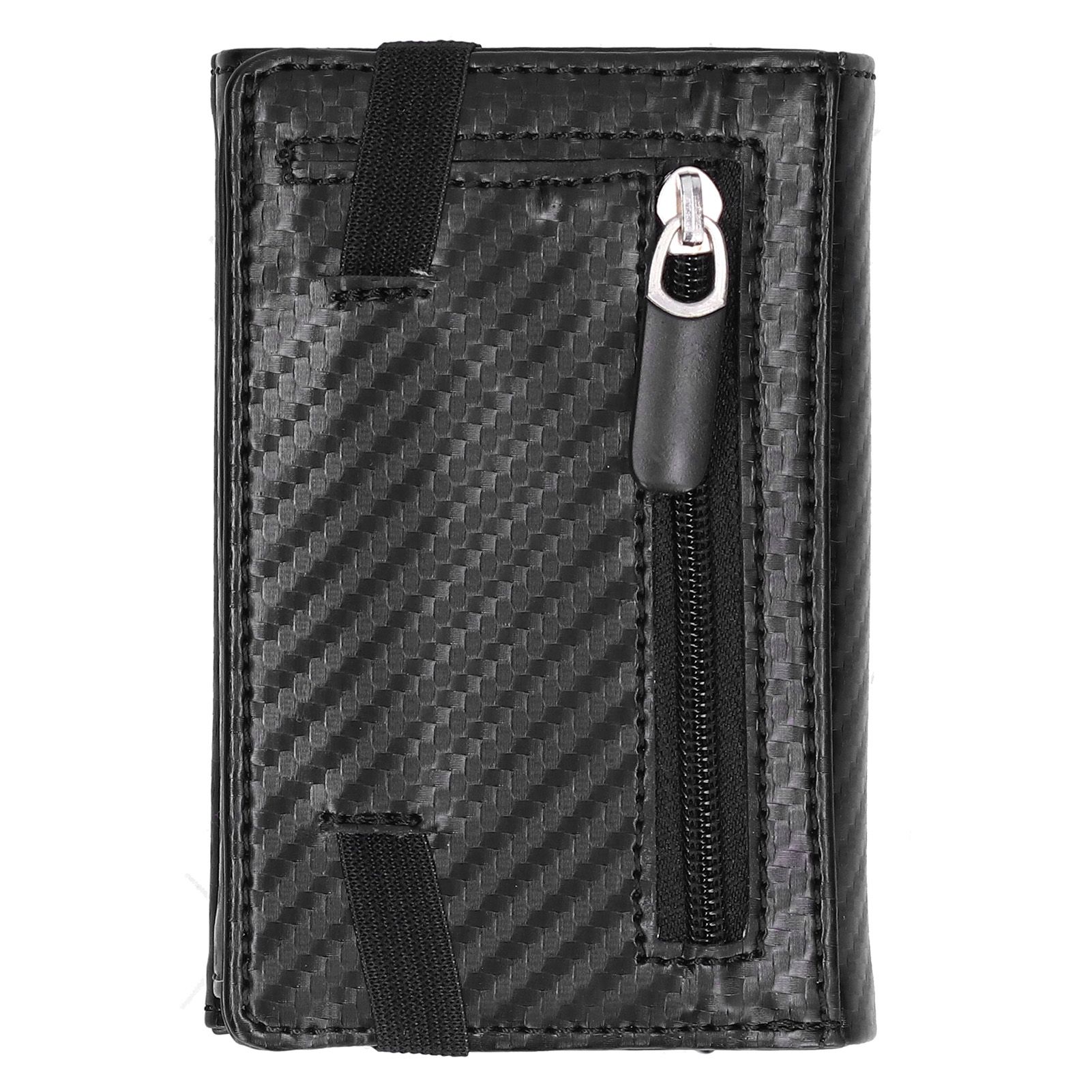 Card Holder PU Leather Carbon Fiber Style RFID Business Card Storage Case for view 2