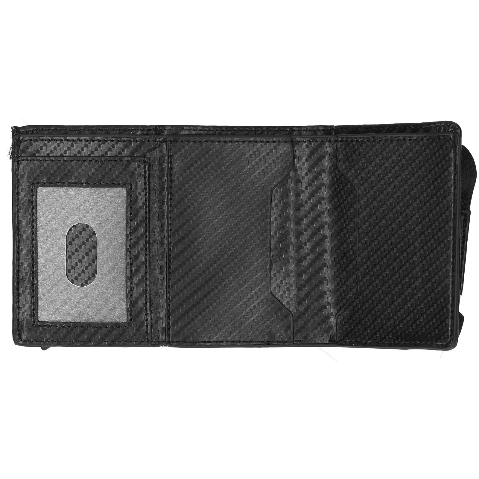 Card Holder PU Leather Carbon Fiber Style RFID Business Card Storage Case for view 3