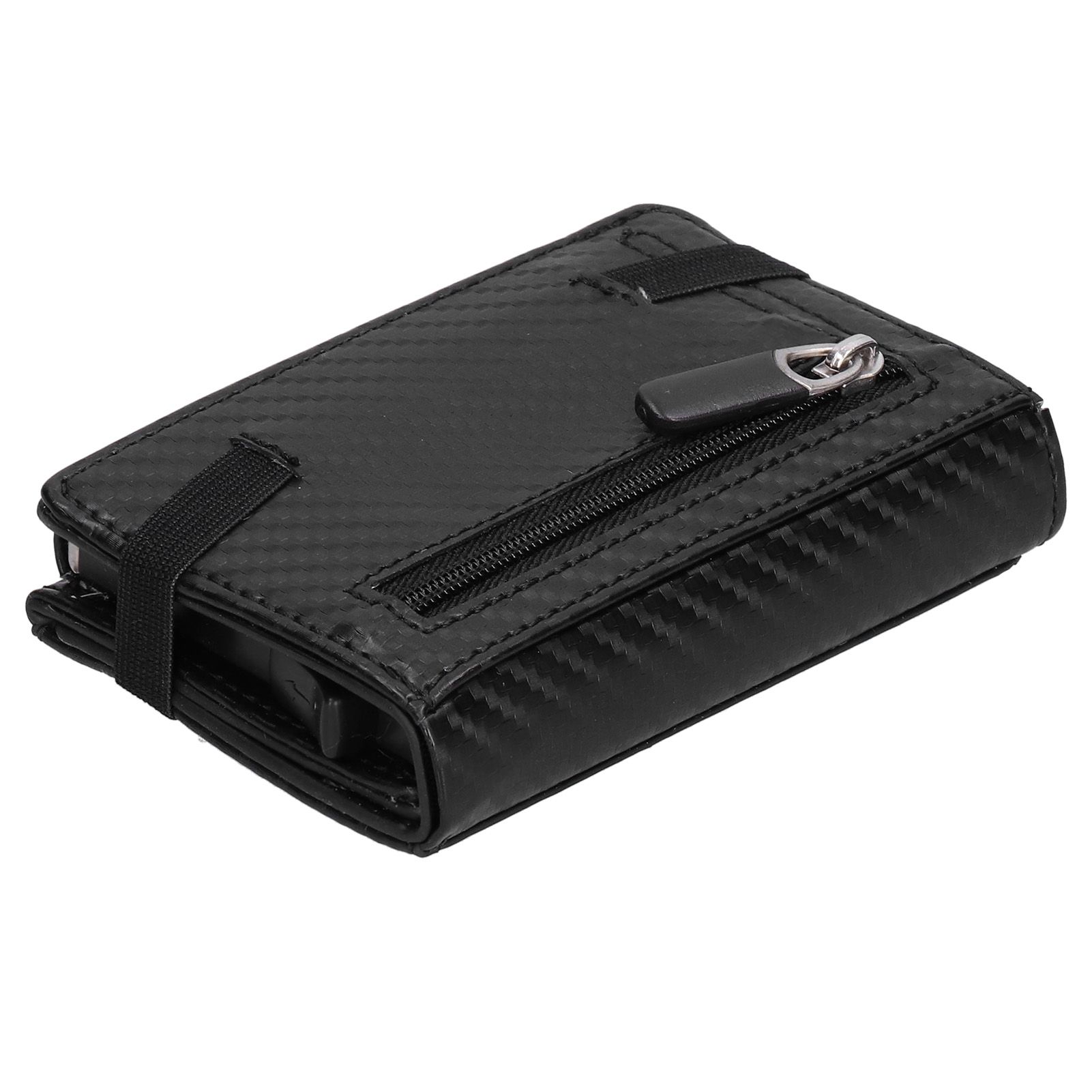 Card Holder PU Leather Carbon Fiber Style RFID Business Card Storage Case for view 6