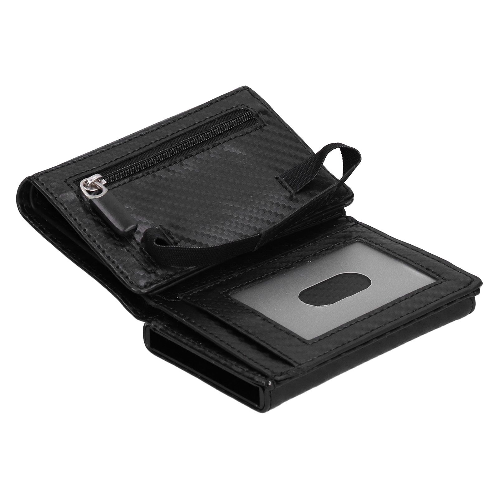 Card Holder PU Leather Carbon Fiber Style RFID Business Card Storage Case for view 7