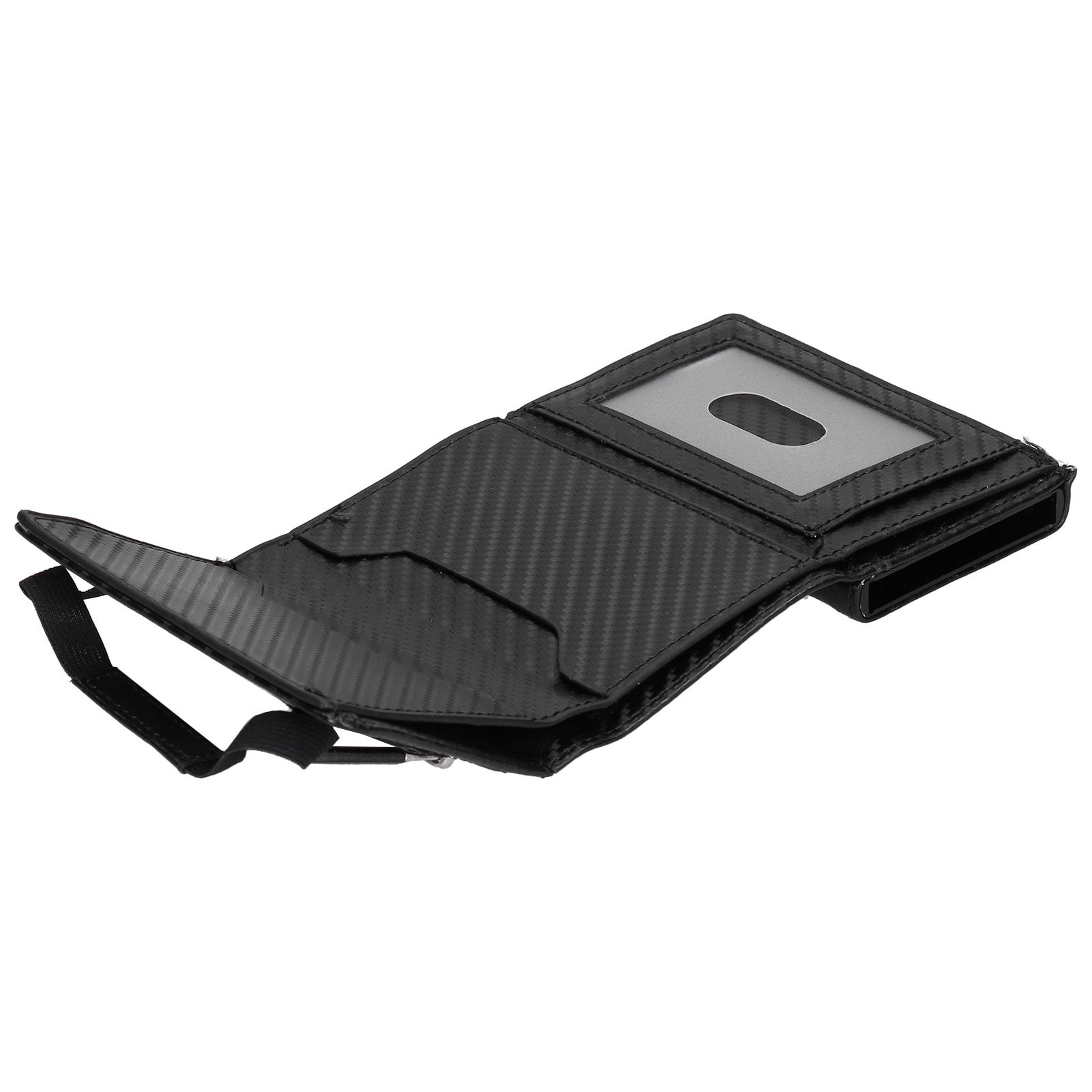 Card Holder PU Leather Carbon Fiber Style RFID Business Card Storage Case for view 8