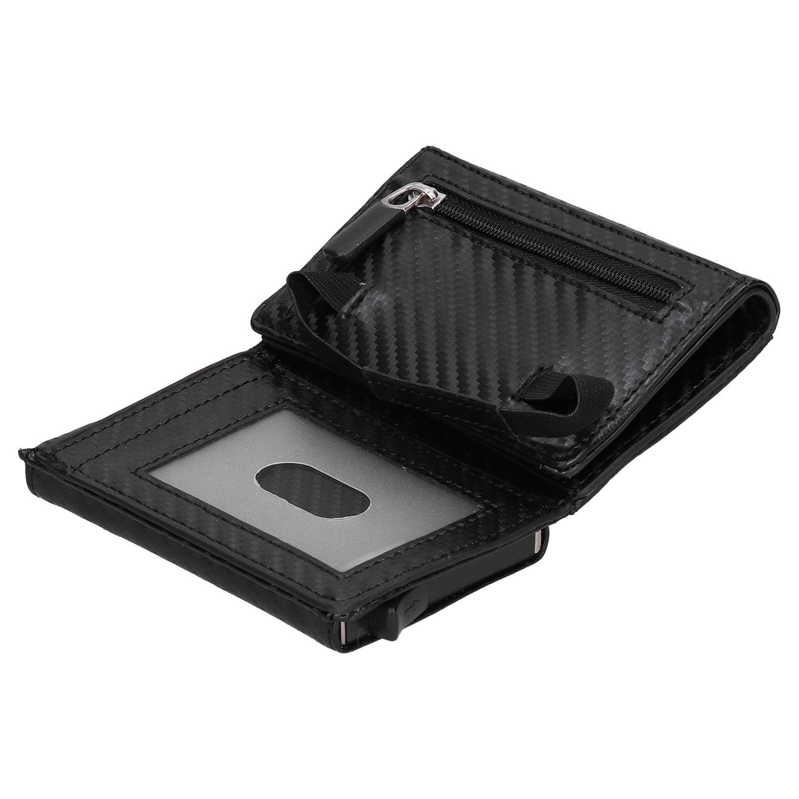 Card Holder PU Leather Carbon Fiber Style RFID Business Card Storage Case for view 10