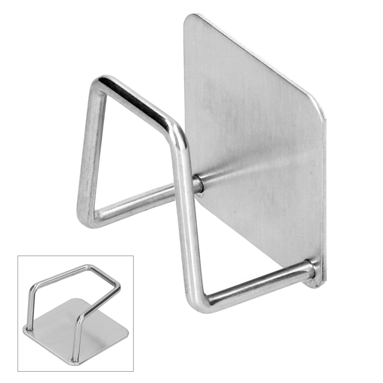 WallMounted Rack Stainless Steel Drain Storage Rack Hook Wall Shelf Kitchen view 5