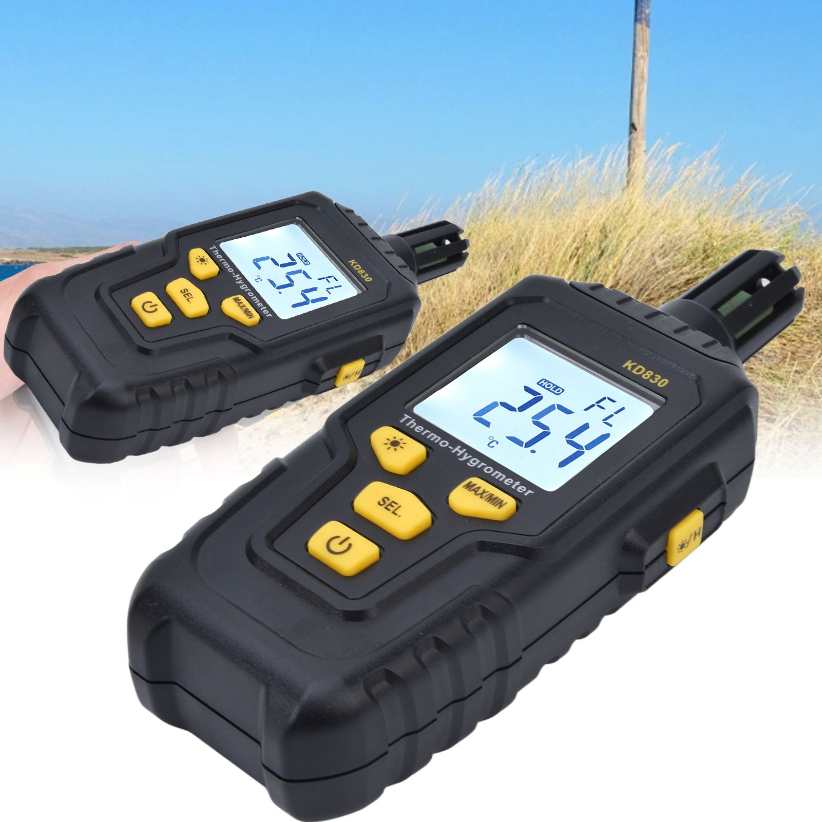Digital Anemometer LCD Backlight Wind Speed Meter Temperature Humidity Tester view 11