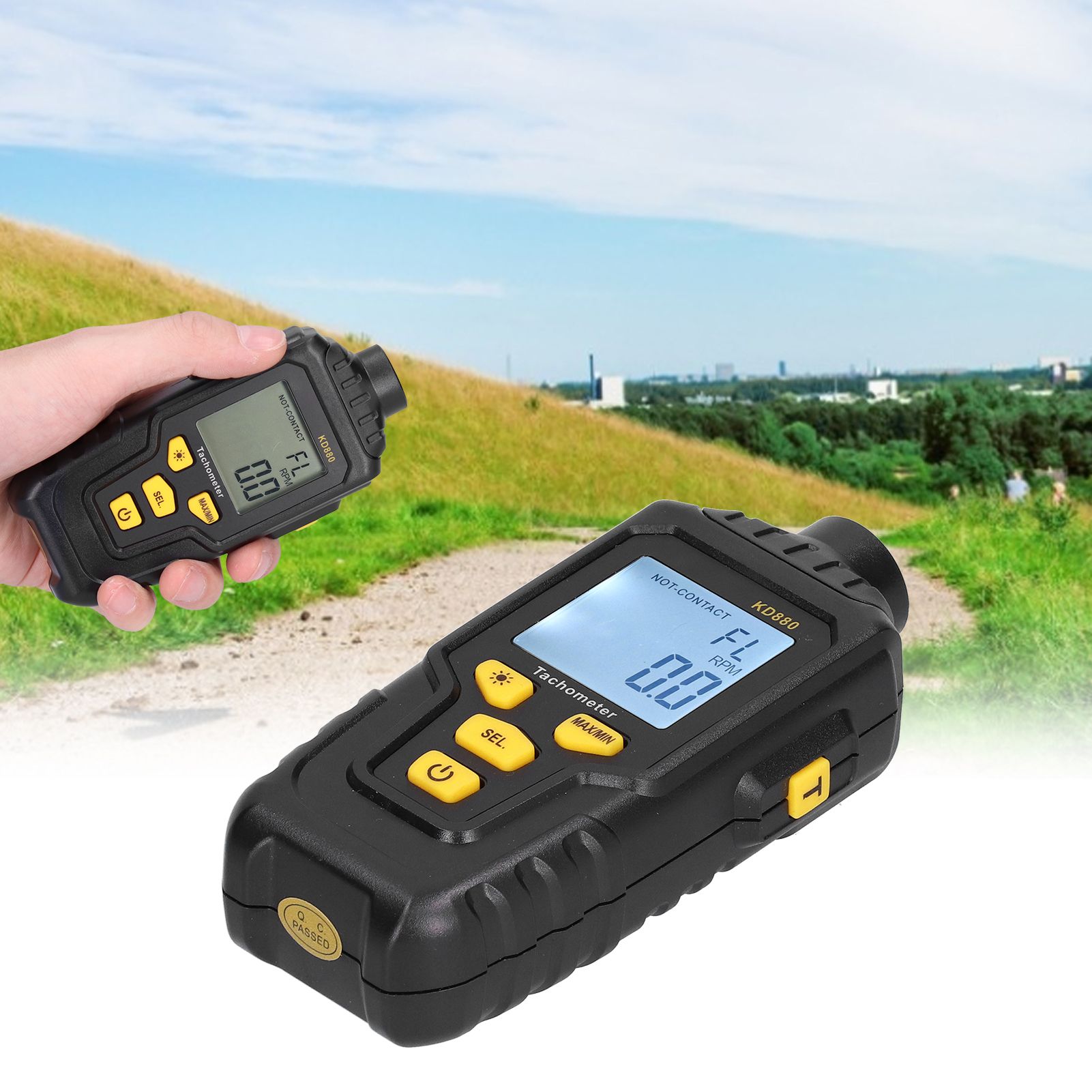Multifunction Environmental Instrument Non Contact LCD Digital Tachometer view 12